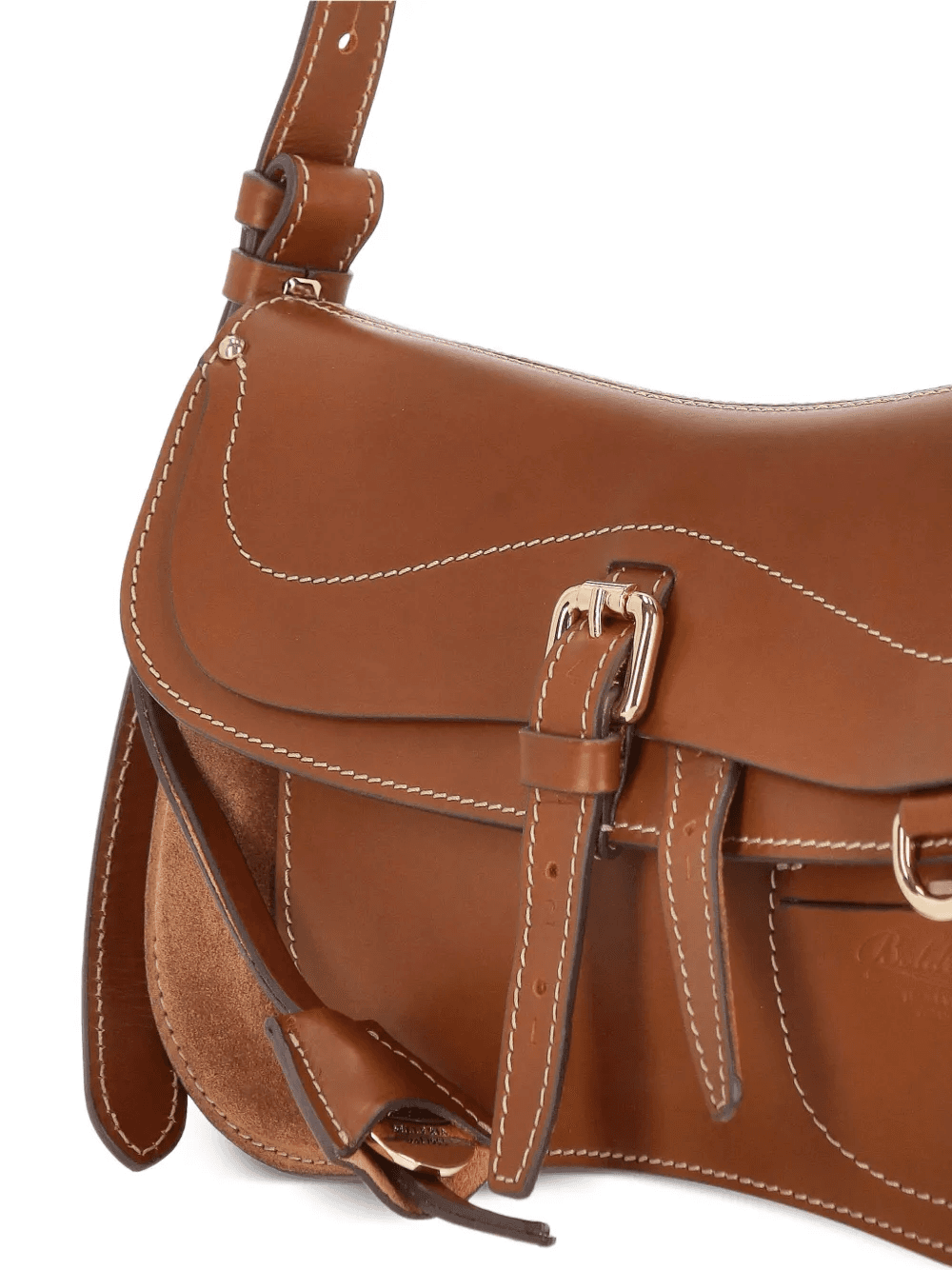 buckle-fastening contrast-stitch shoulder bag — Image 2