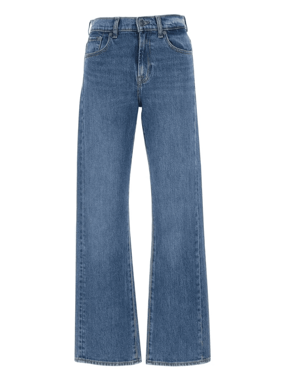 high-waisted logo-patch jeans