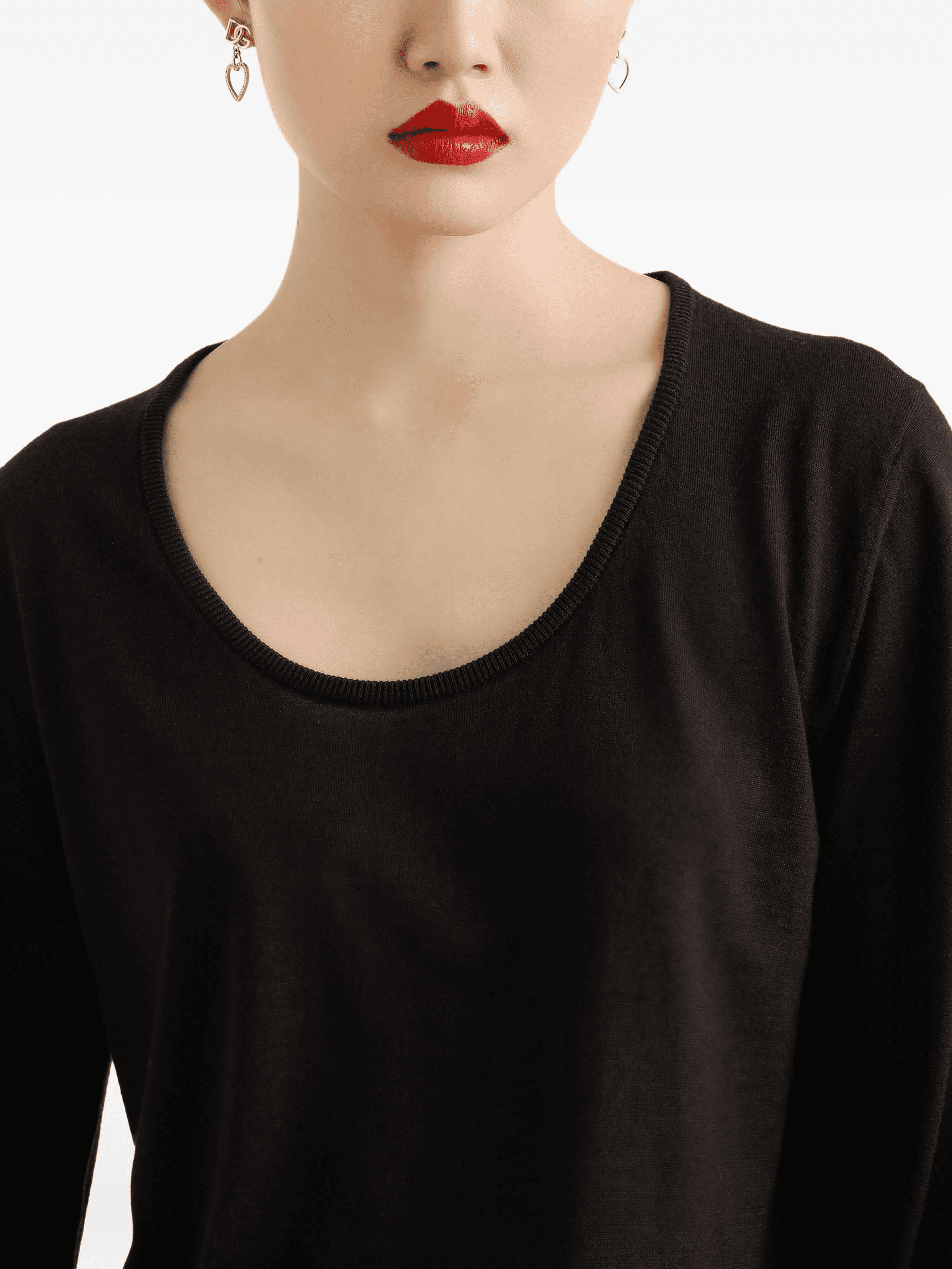 scoop-neck long-sleeve top — Image 2