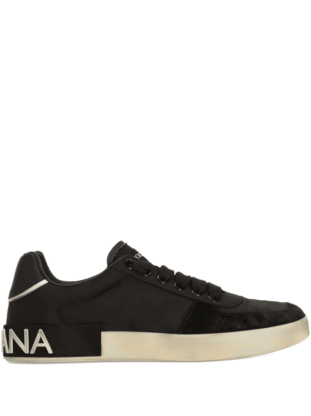 Portofino nylon and split calfskin sneakers
