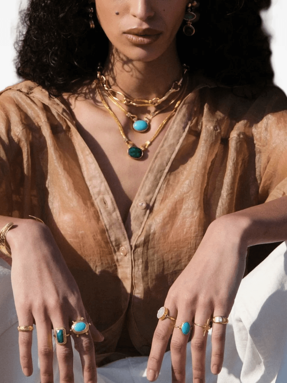 Daphne turquoise chain necklace — Image 2