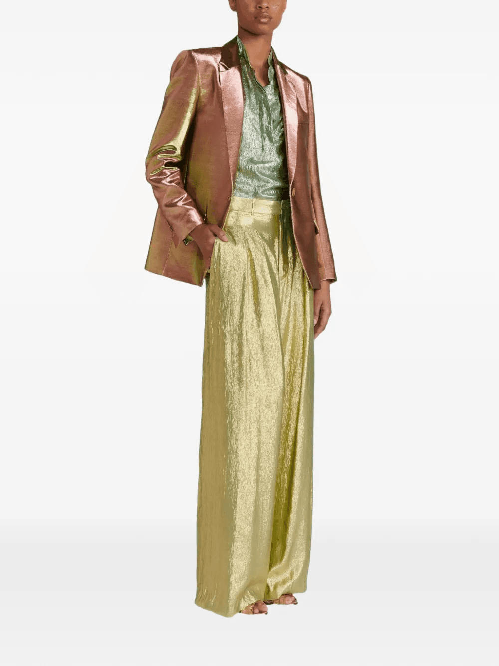 Datte notch-lapels flap-pockets cotton blazer — Image 2