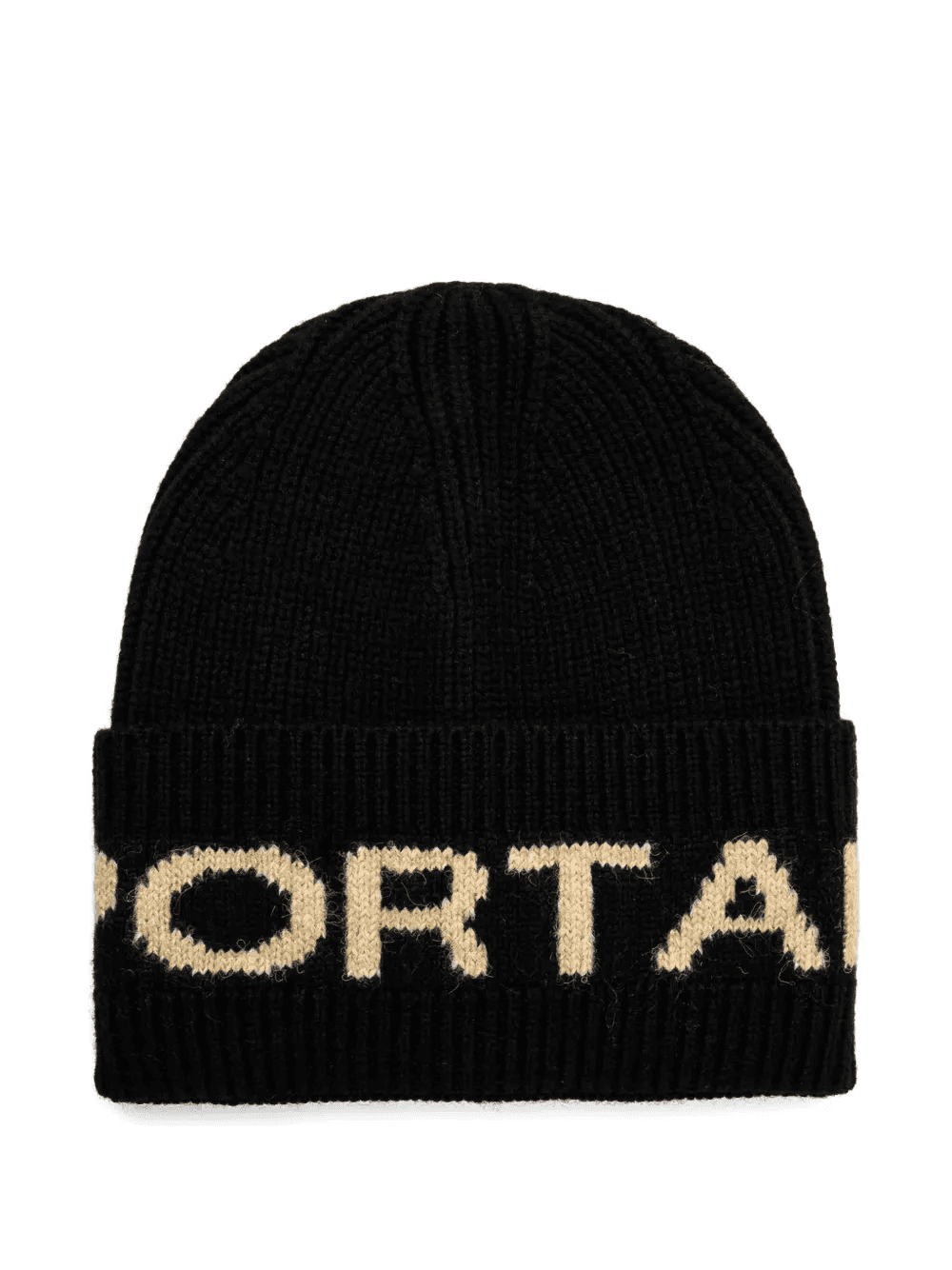 logo-intarsia ribbed-knit beanie hat - Image 1
