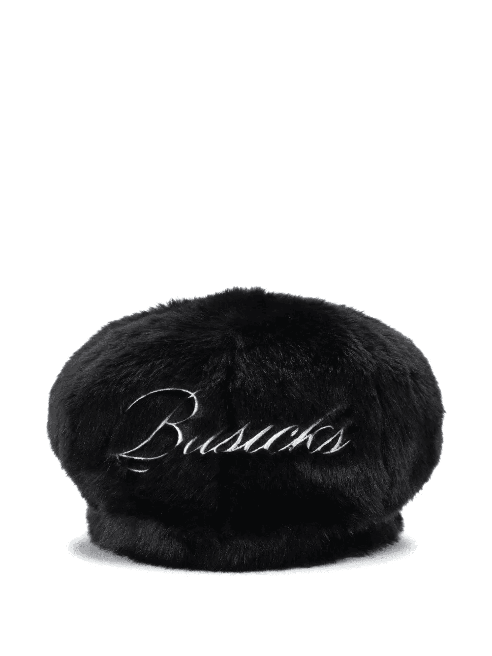 faux-fur embroidered-logo beret - Image 1