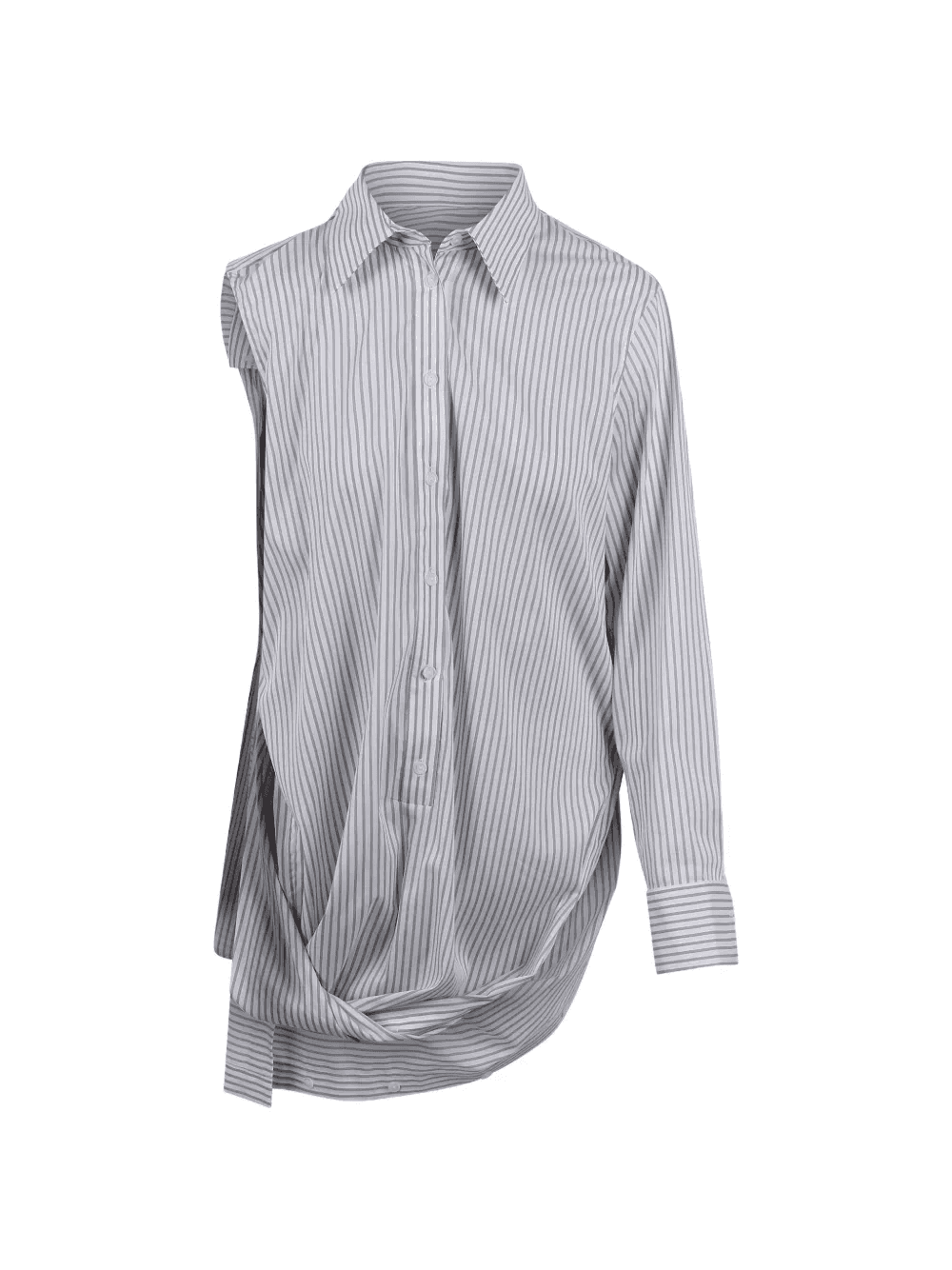 Jadore asymmetric striped shirt