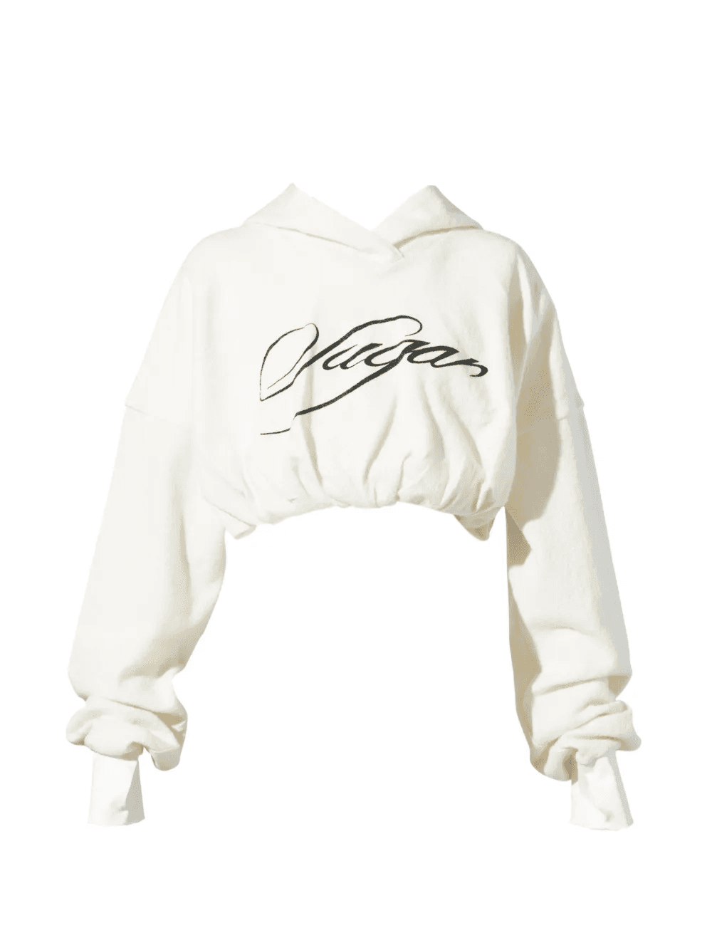 logo-print cropped hoodie - Image 1