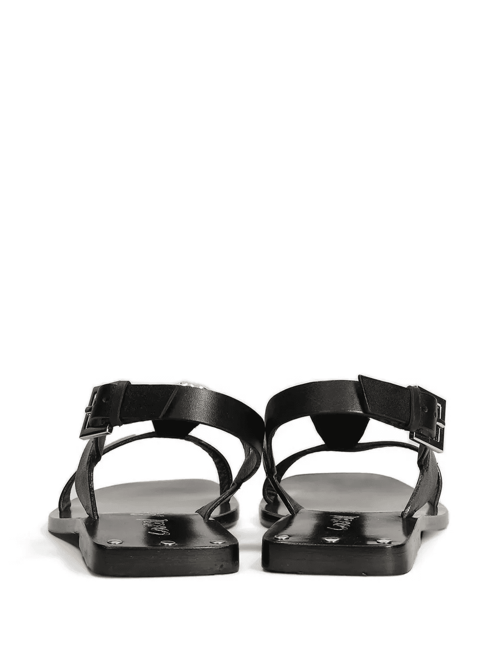 hammered-plaque slingback sandals — Image 3
