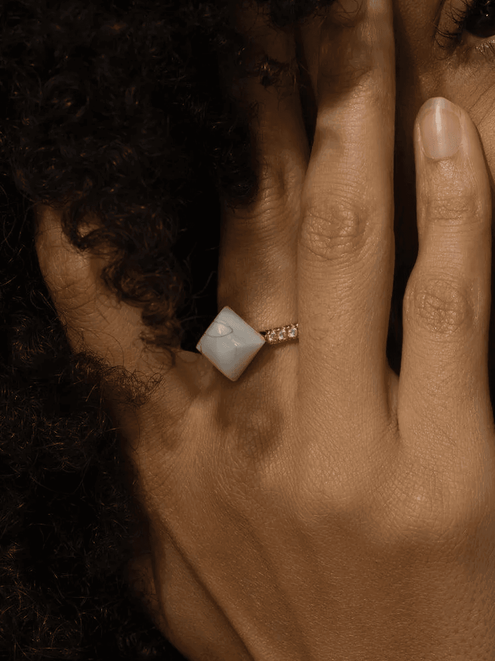Gold Diamond Onyx Ring — Image 4