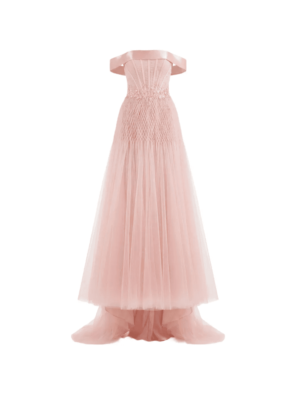 off-the-shoulder tulle gown - Image 1
