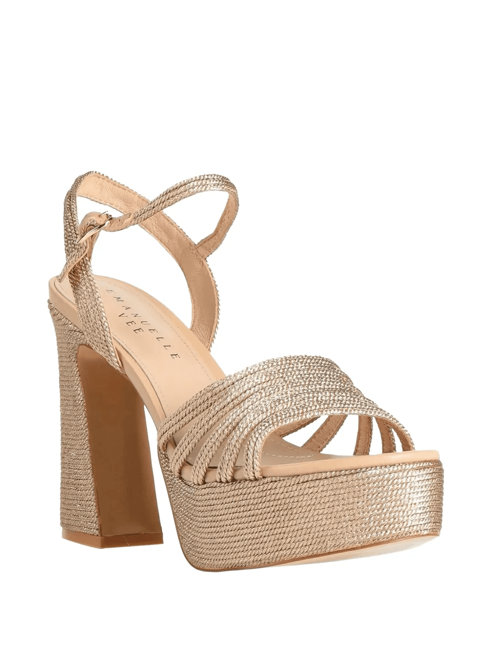 metallic-effect platform sandals — Image 3