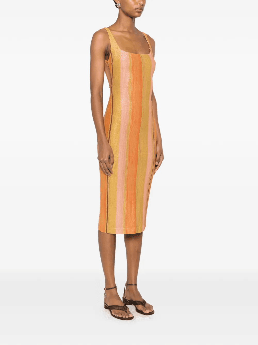 striped scoop-neck midi dress — Image 5