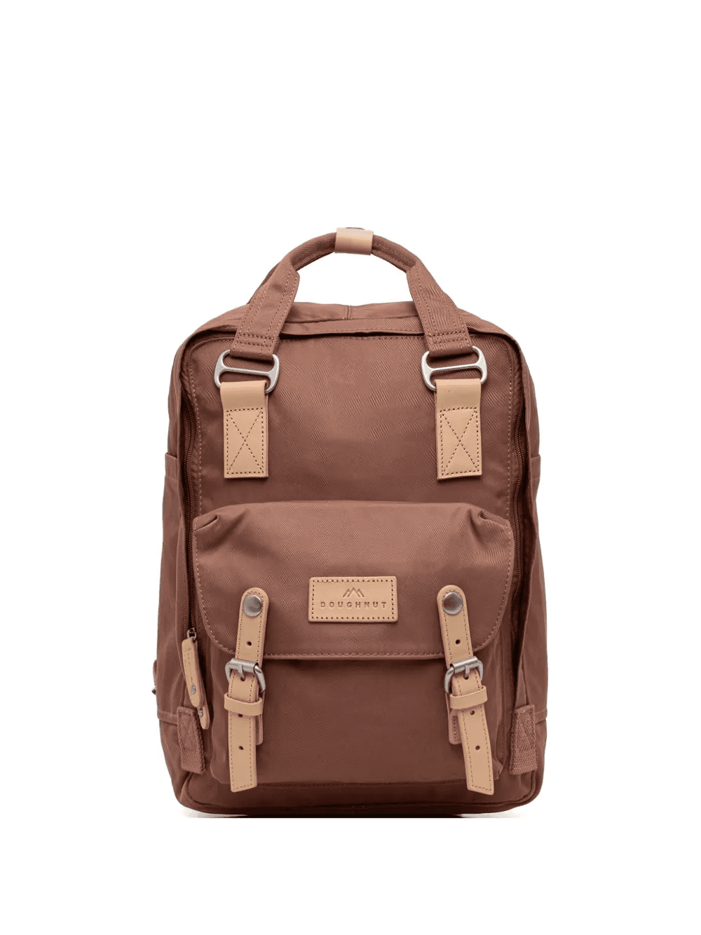 Macaroon leather-trim buckle-fastening backpack - Image 1