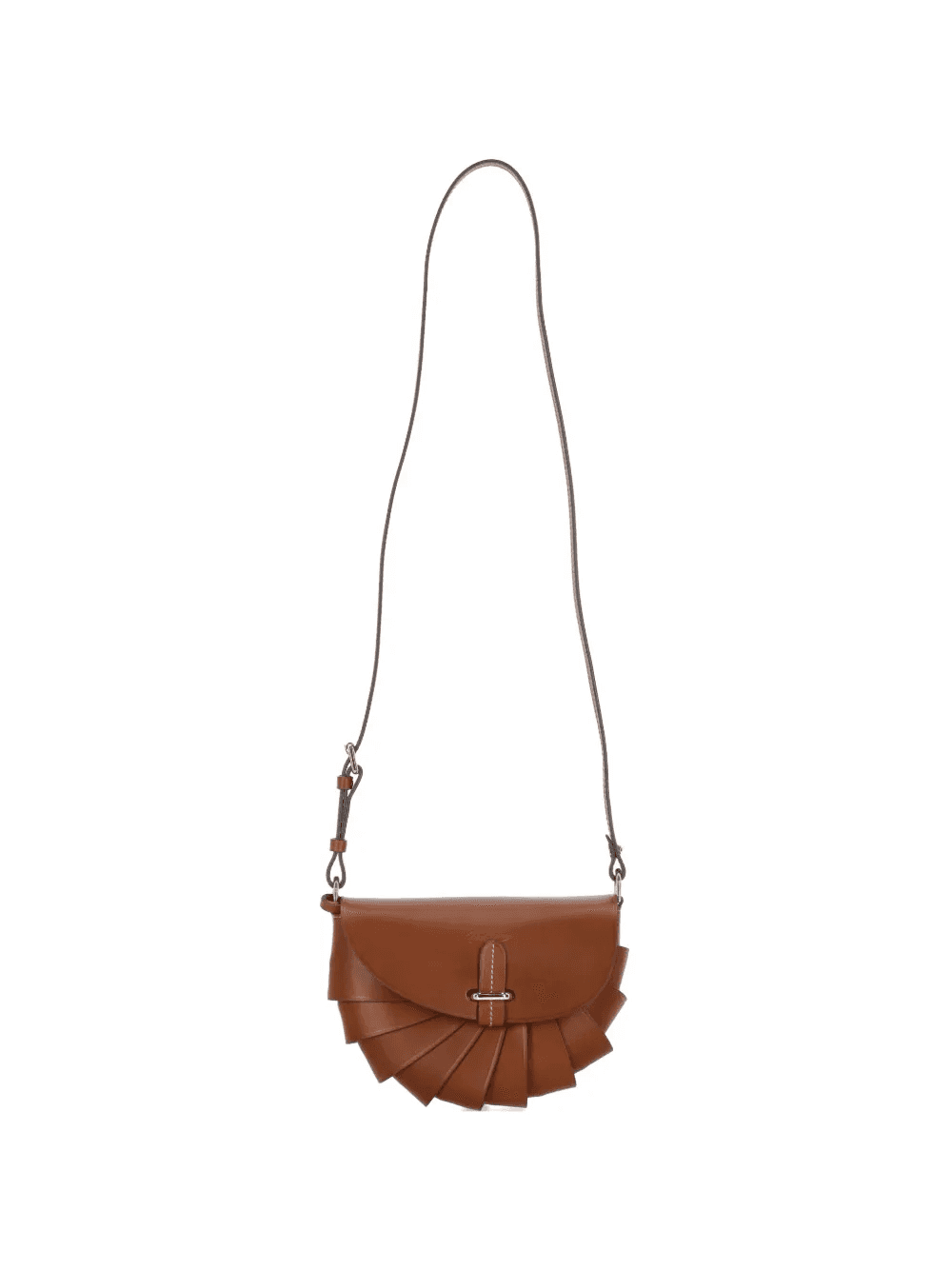 pleated leather cross body bag - Image 1