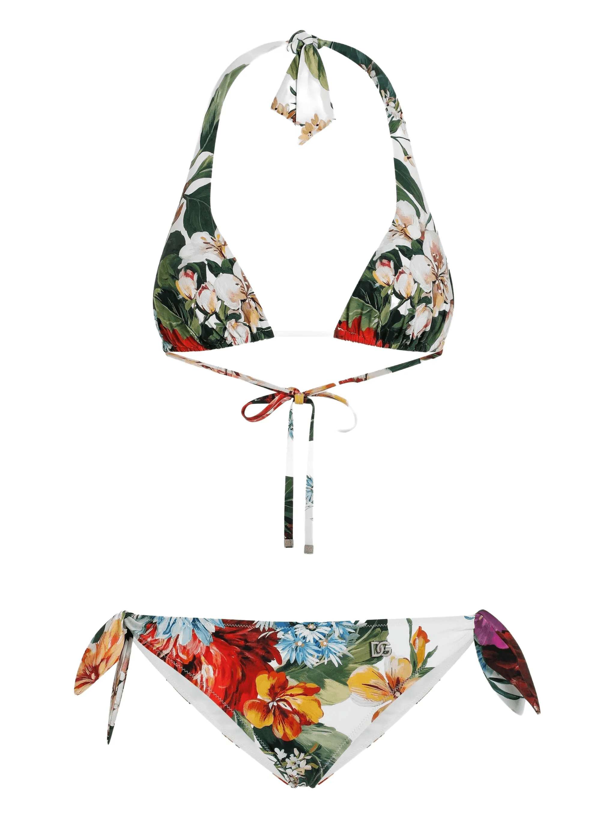 floral-print bikini set