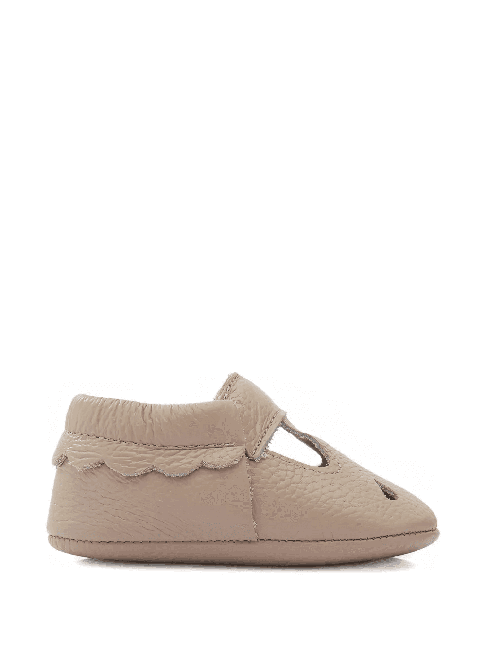 perforated-detailing scalloped-edges crib shoes — Image 3
