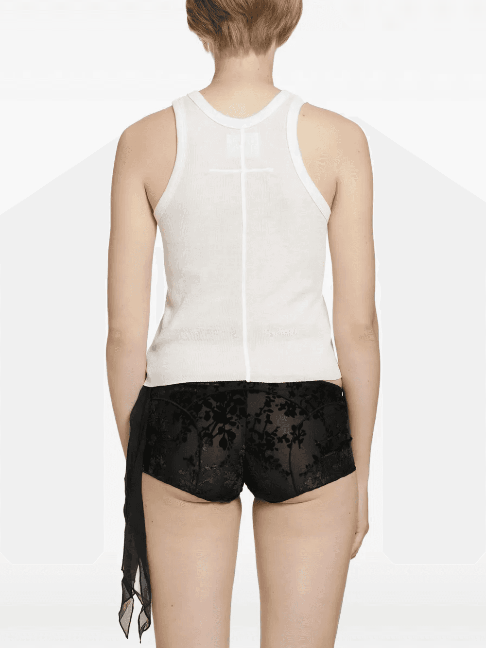 embroidered ribbed-knit tank top — Image 2