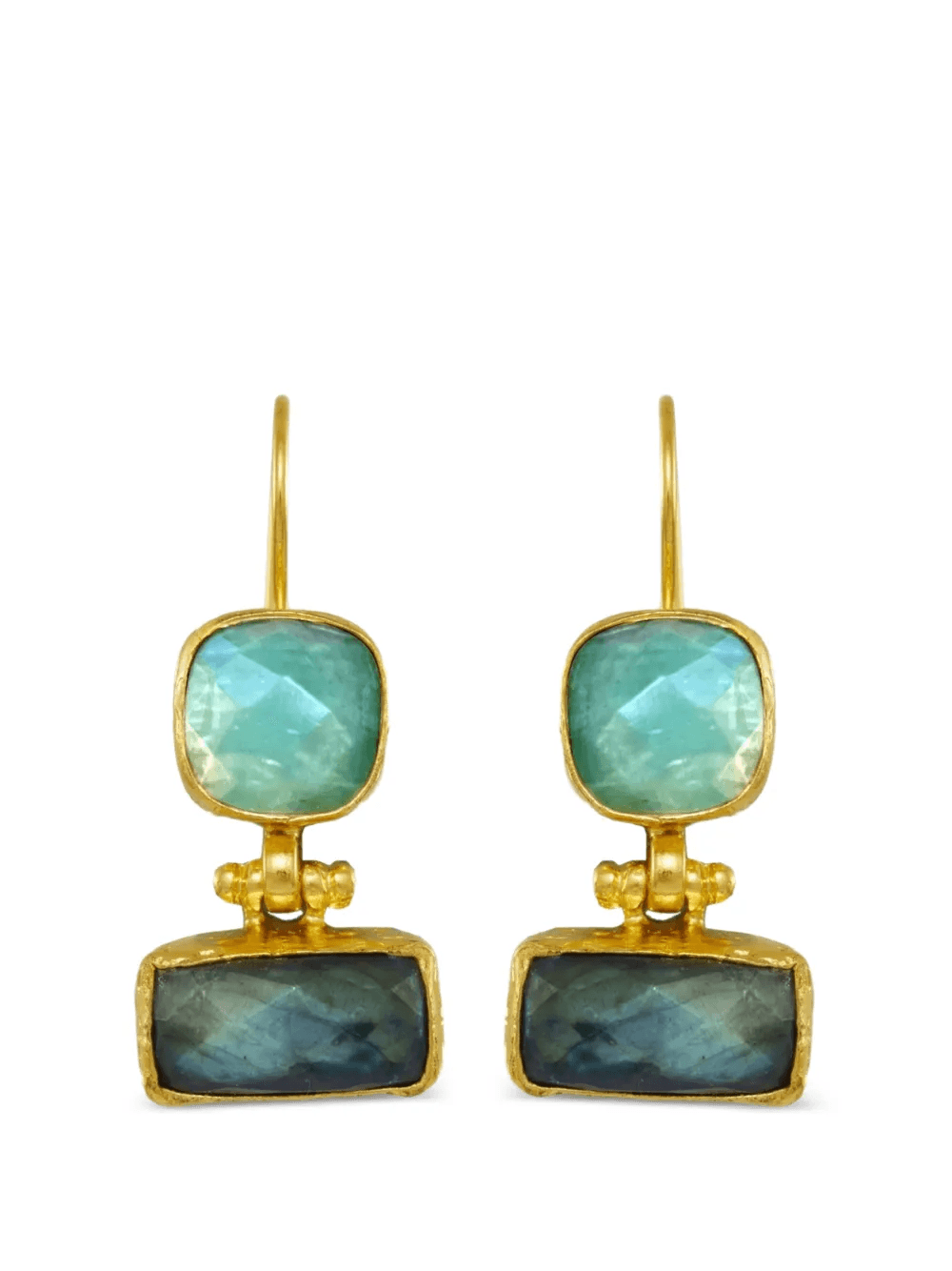 Nerissa labradorite and chalcedony drop earrings