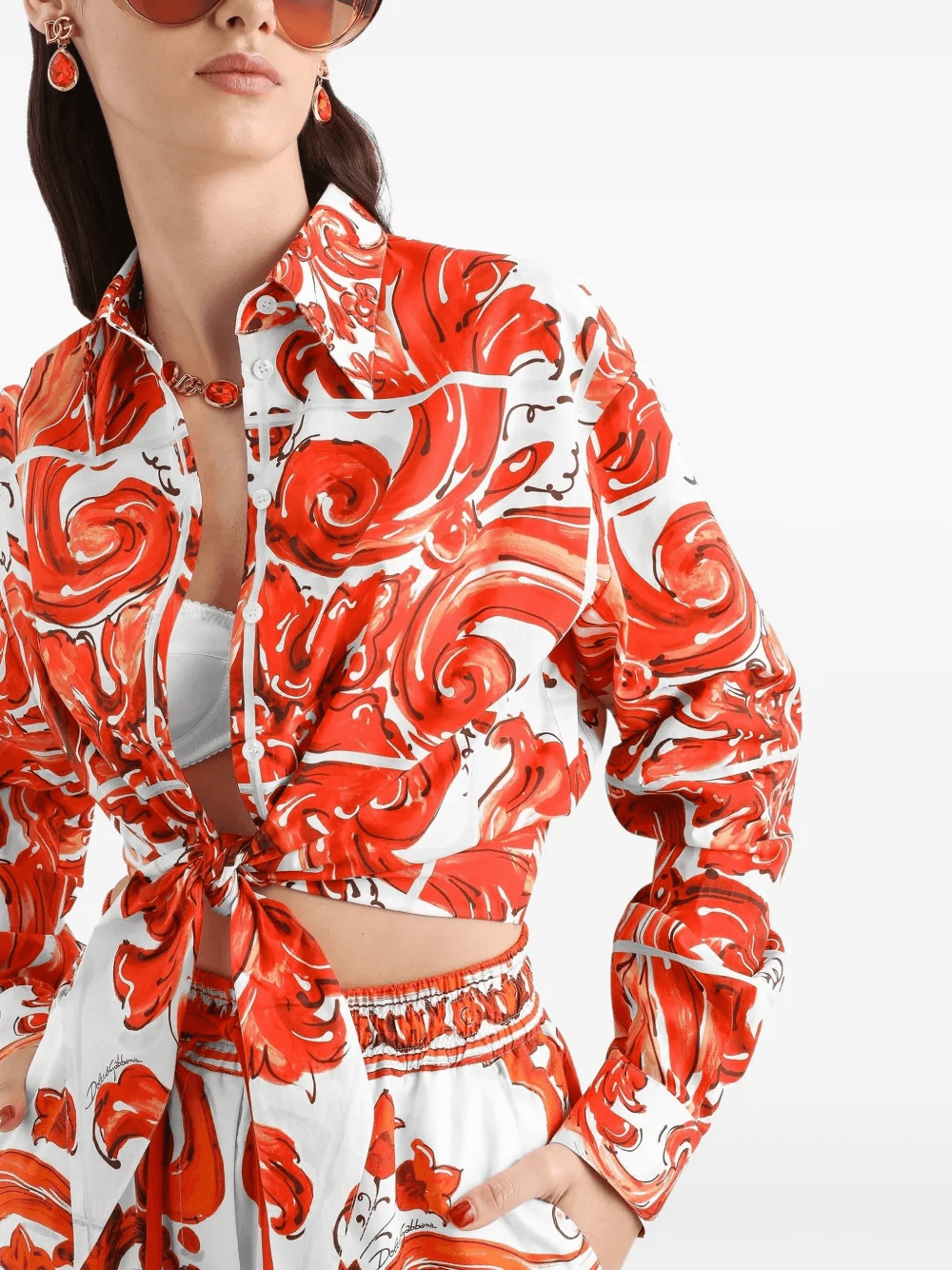 Majolica-print poplin shirt — Image 3