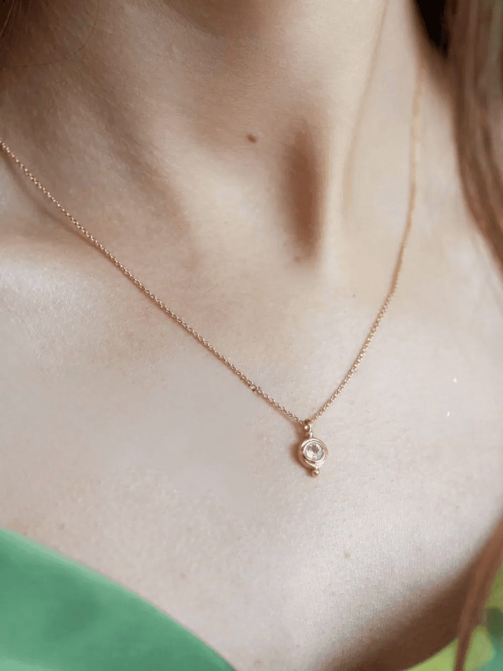 white topaz pendant necklace — Image 3