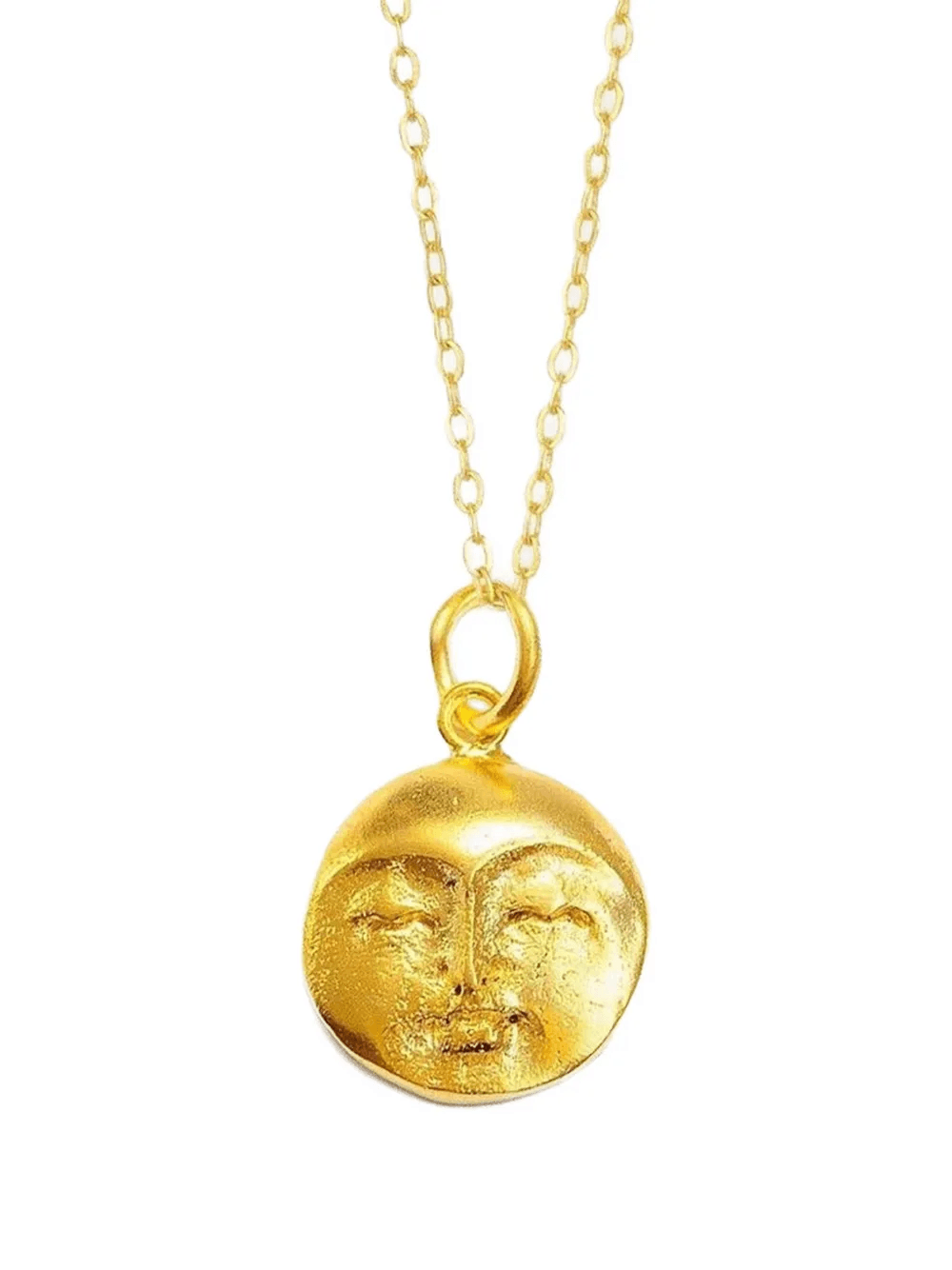 moon-face pendant necklace