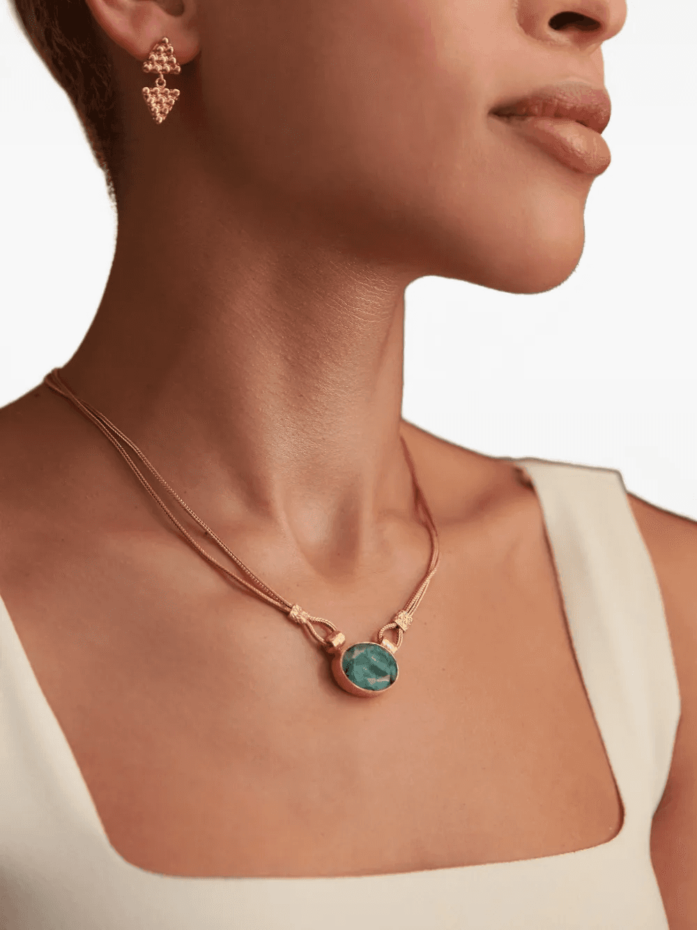 Daphne emerald chain necklace — Image 3