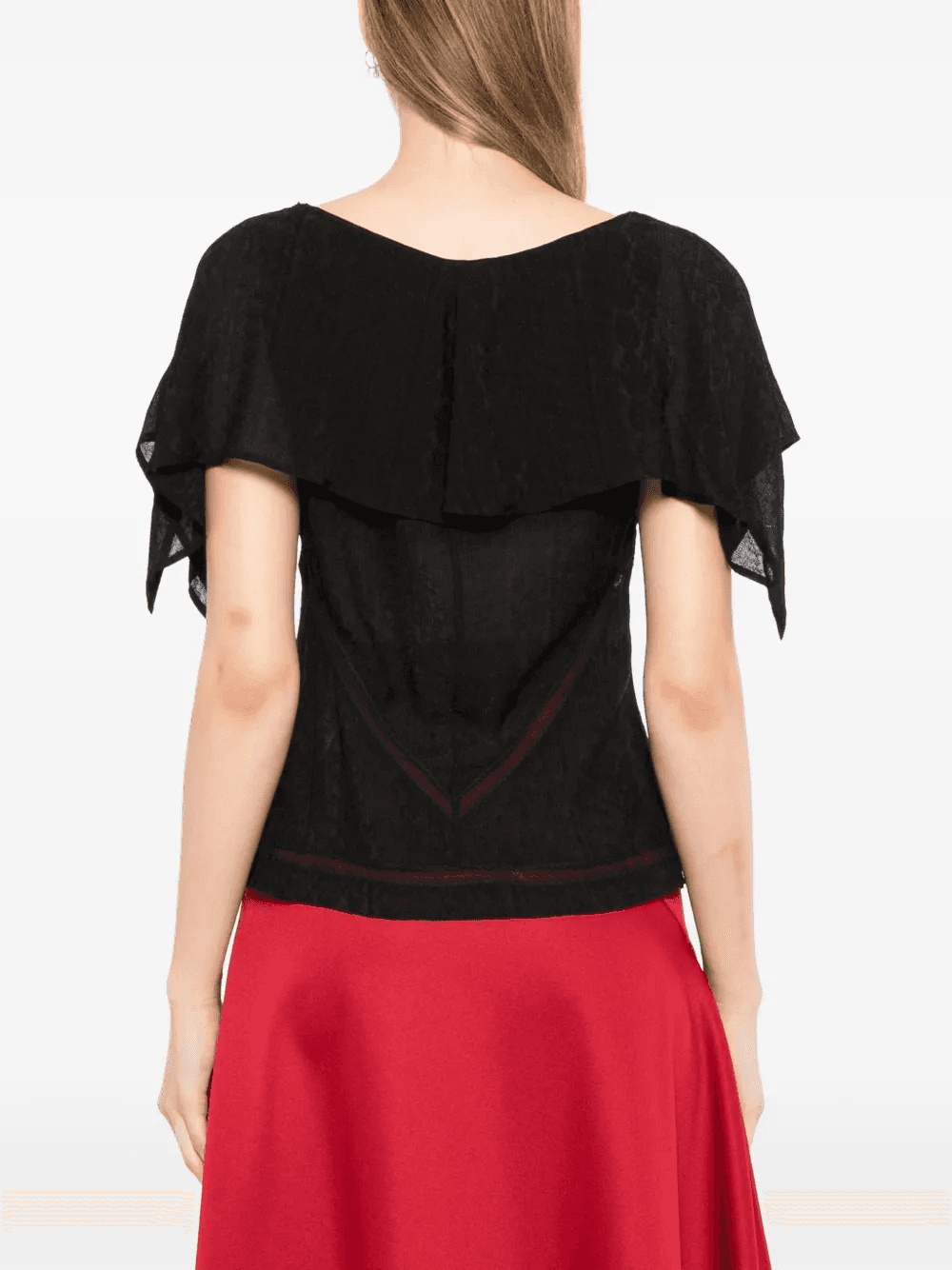 ruffled-sleeve button-up blouse — Image 4