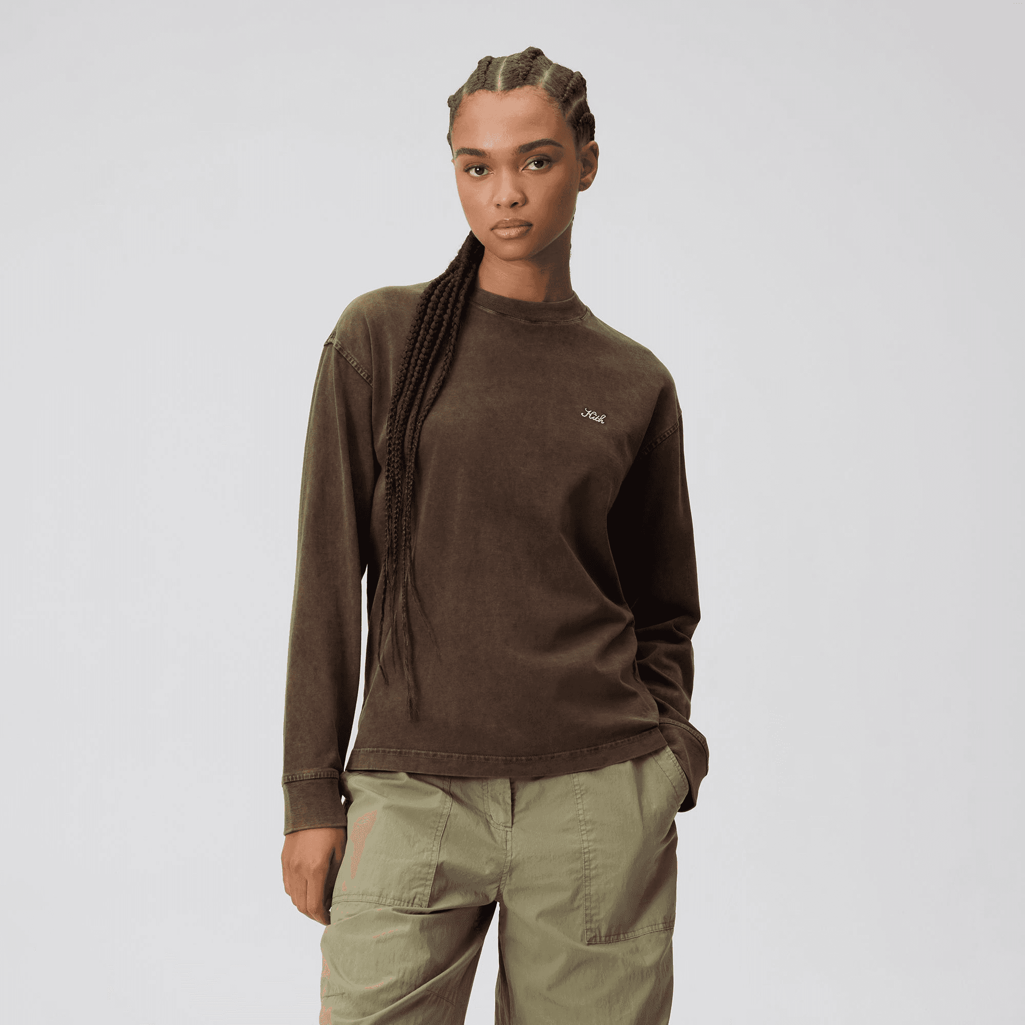 Kith Women Oversized Sonoma Sueded Long Sleeve - Shade — Image 5