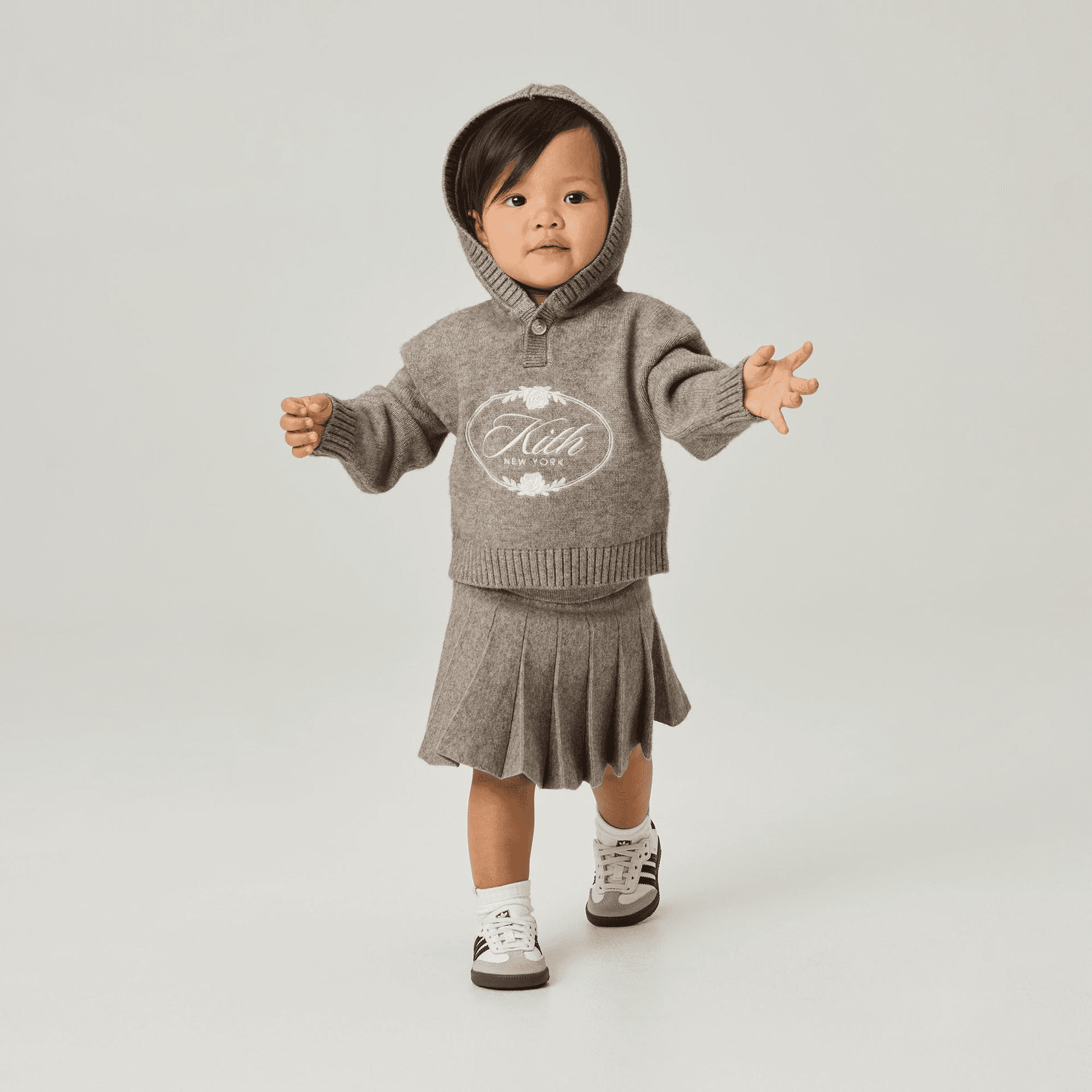 Kith Baby Nelson Sweater Hoodie - Graphite — Image 7