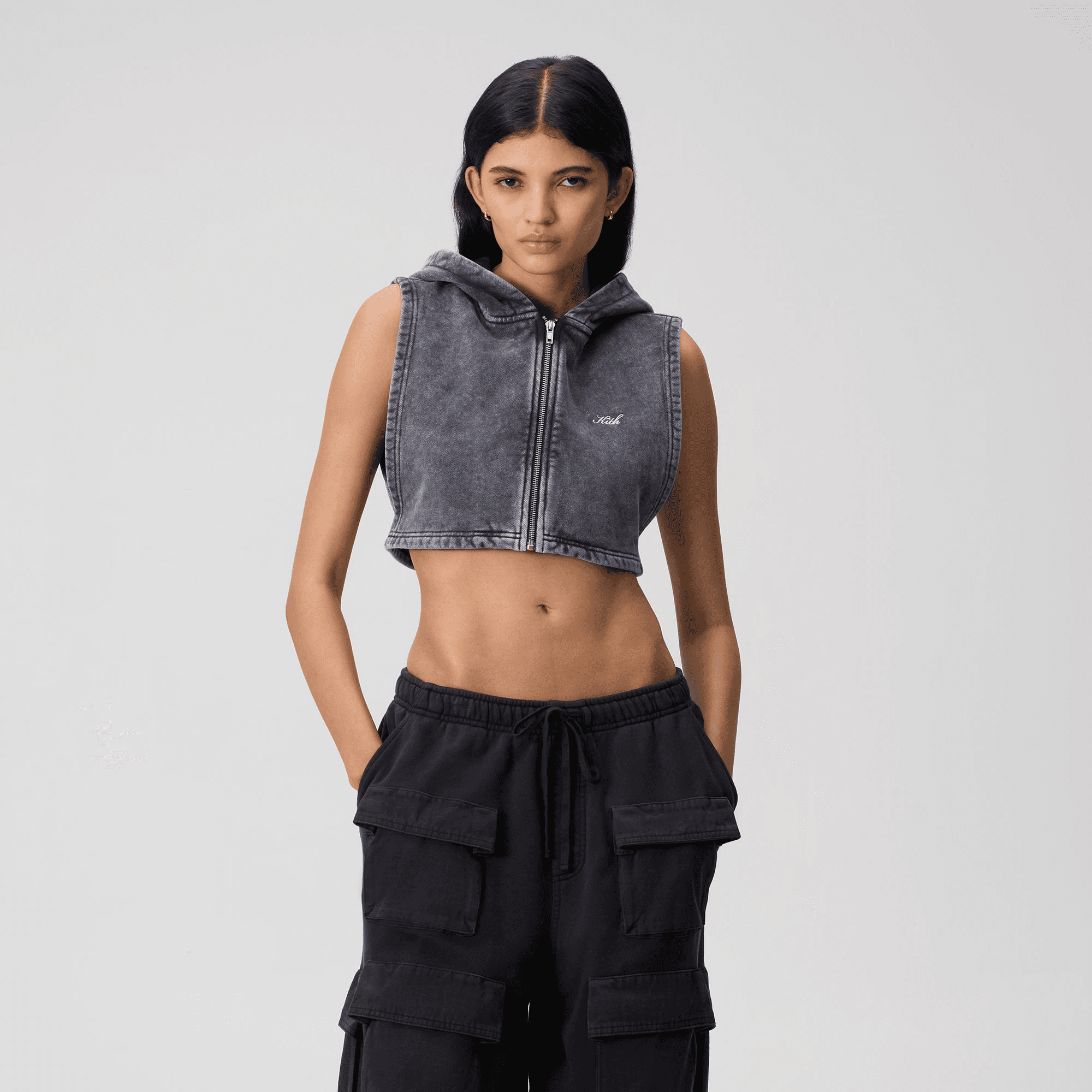 Kith Women Tanner Washed Hooded Dickey - Black — Image 5