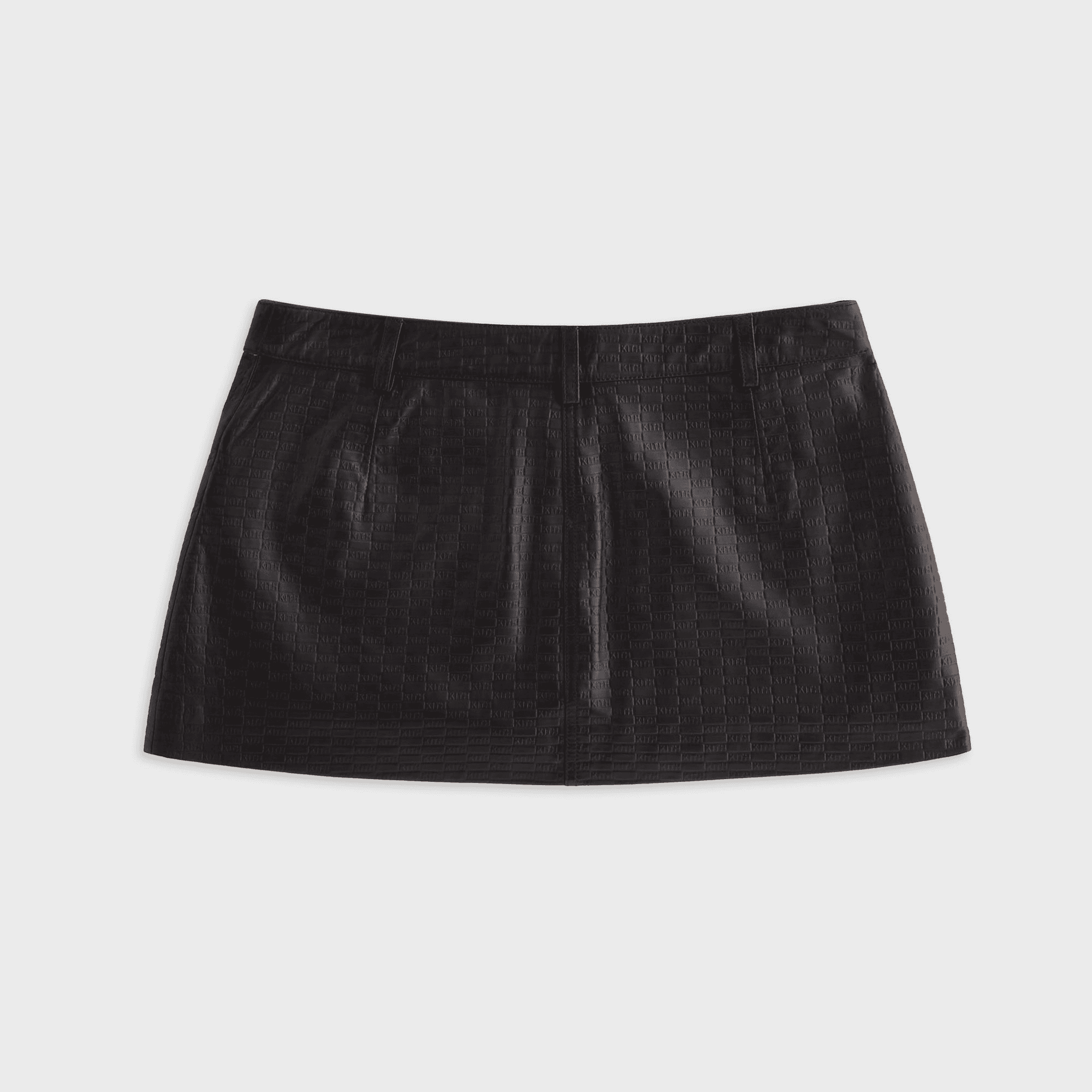 Lisa for Kith Women Nari Monogram Leather Mini Skirt - Black — Image 6