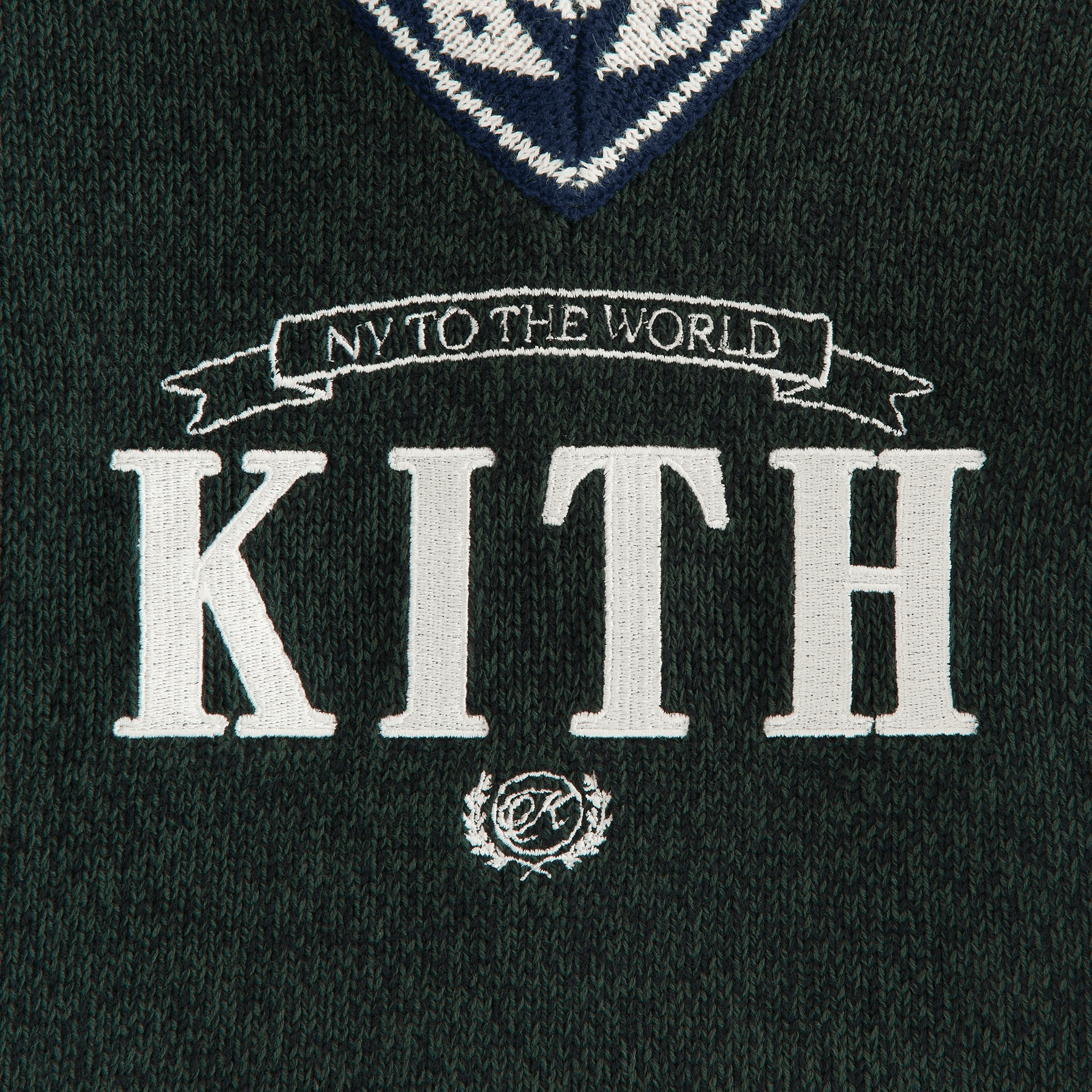 Kith Kids Knit Combo Lewis V-Neck - Stadium — Image 2