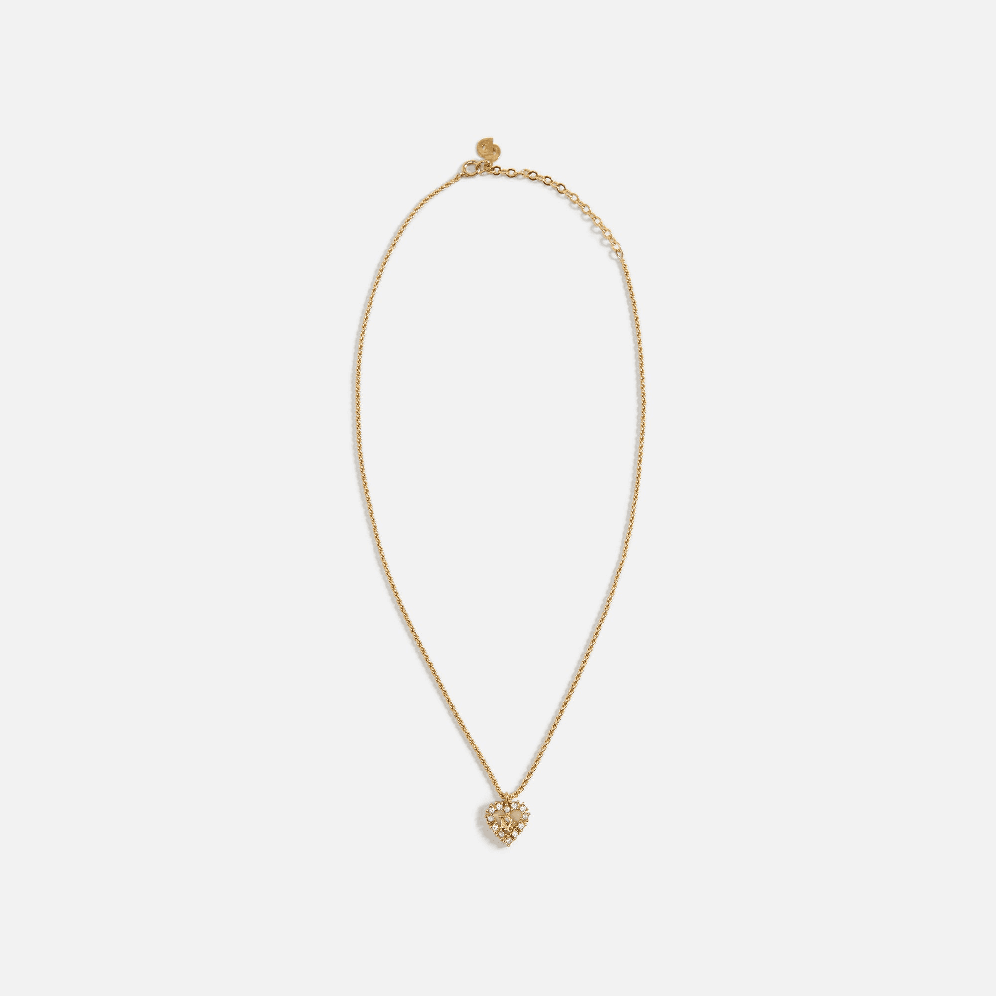 WGACA Dior Crystal Heart Neckace - Gold