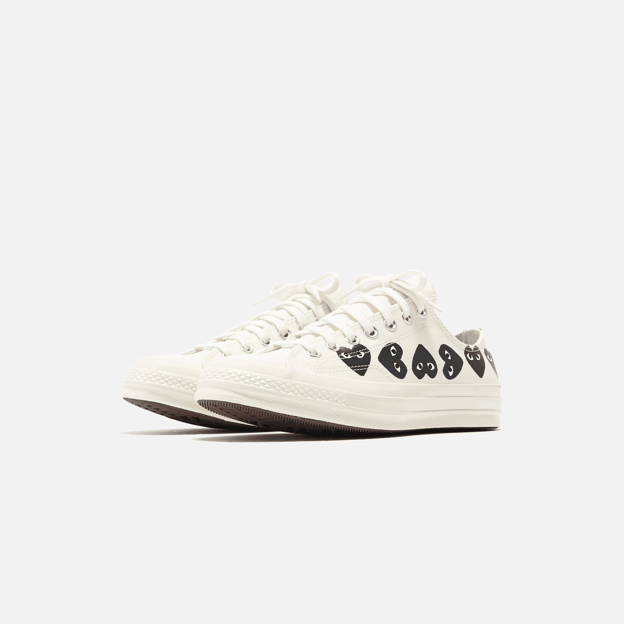 Comme Des Garçons Play x Converse Multi Heart Low Top - Beige / Black — Image 5