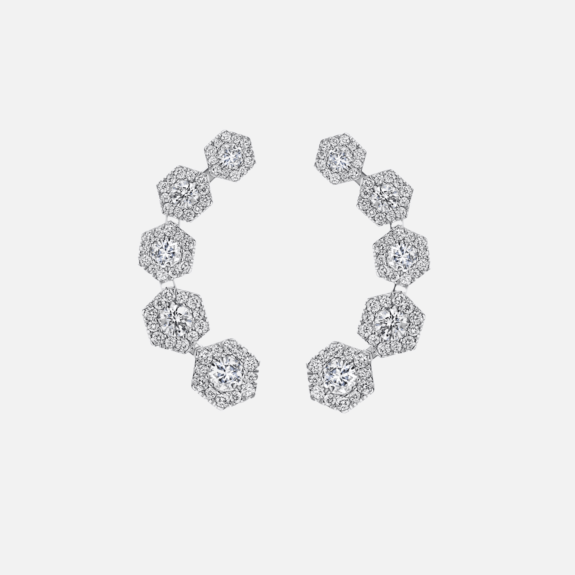VL Cepher Lierne Long Cascading Diamond Earrings - White Gold — Image 2