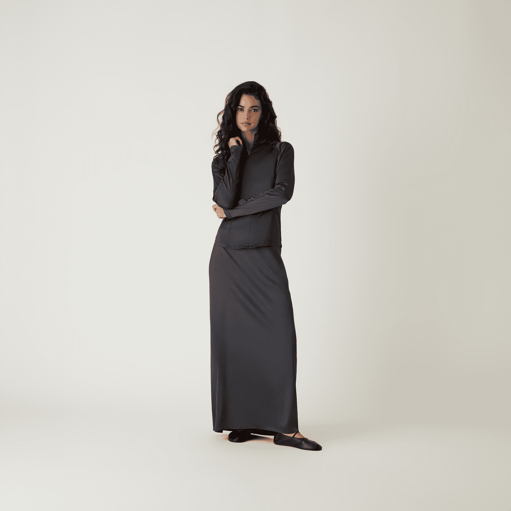 Kith Women Kaya Stretch Satin Skirt - Void — Image 4