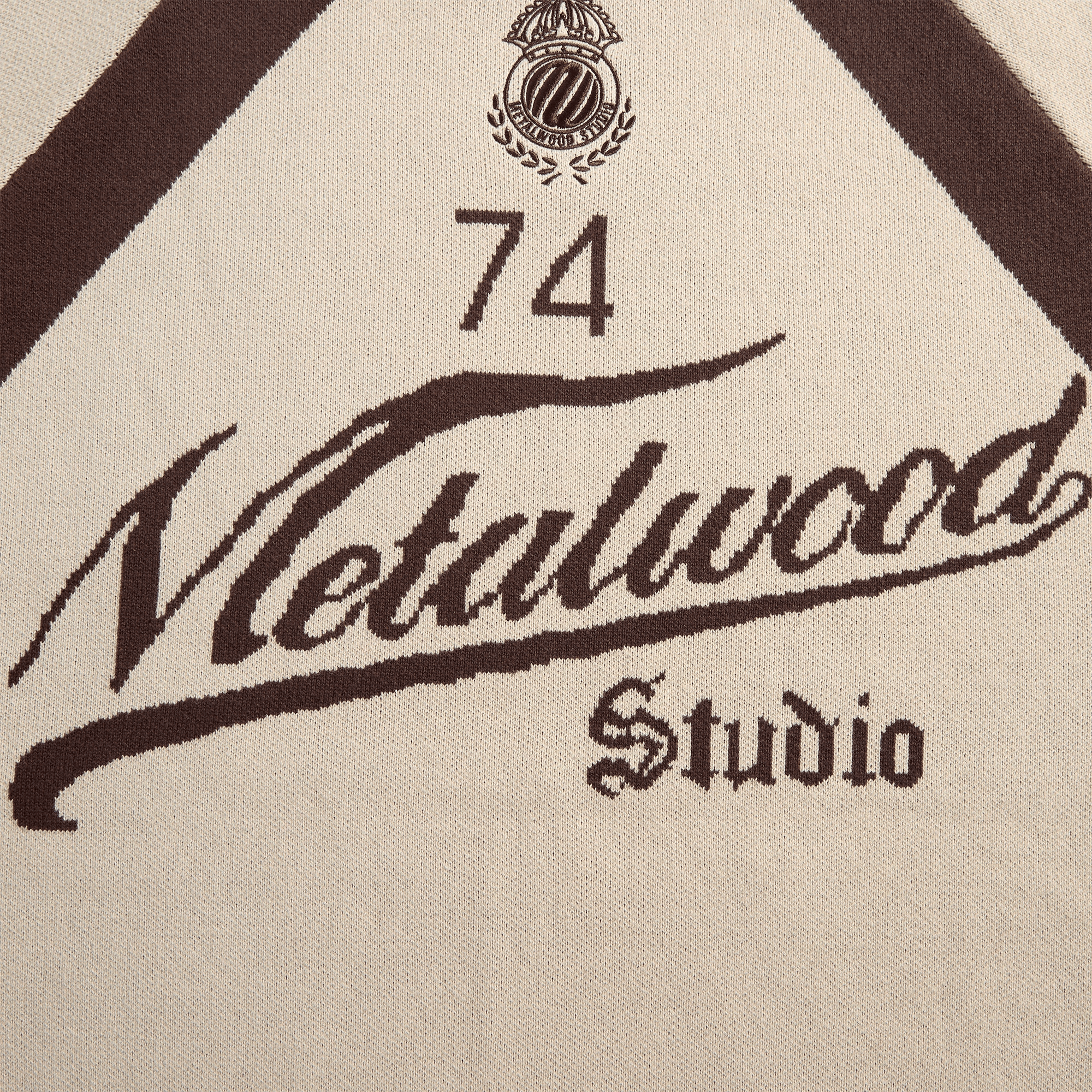 Metalwood Knit Football Top - Cream — Image 2