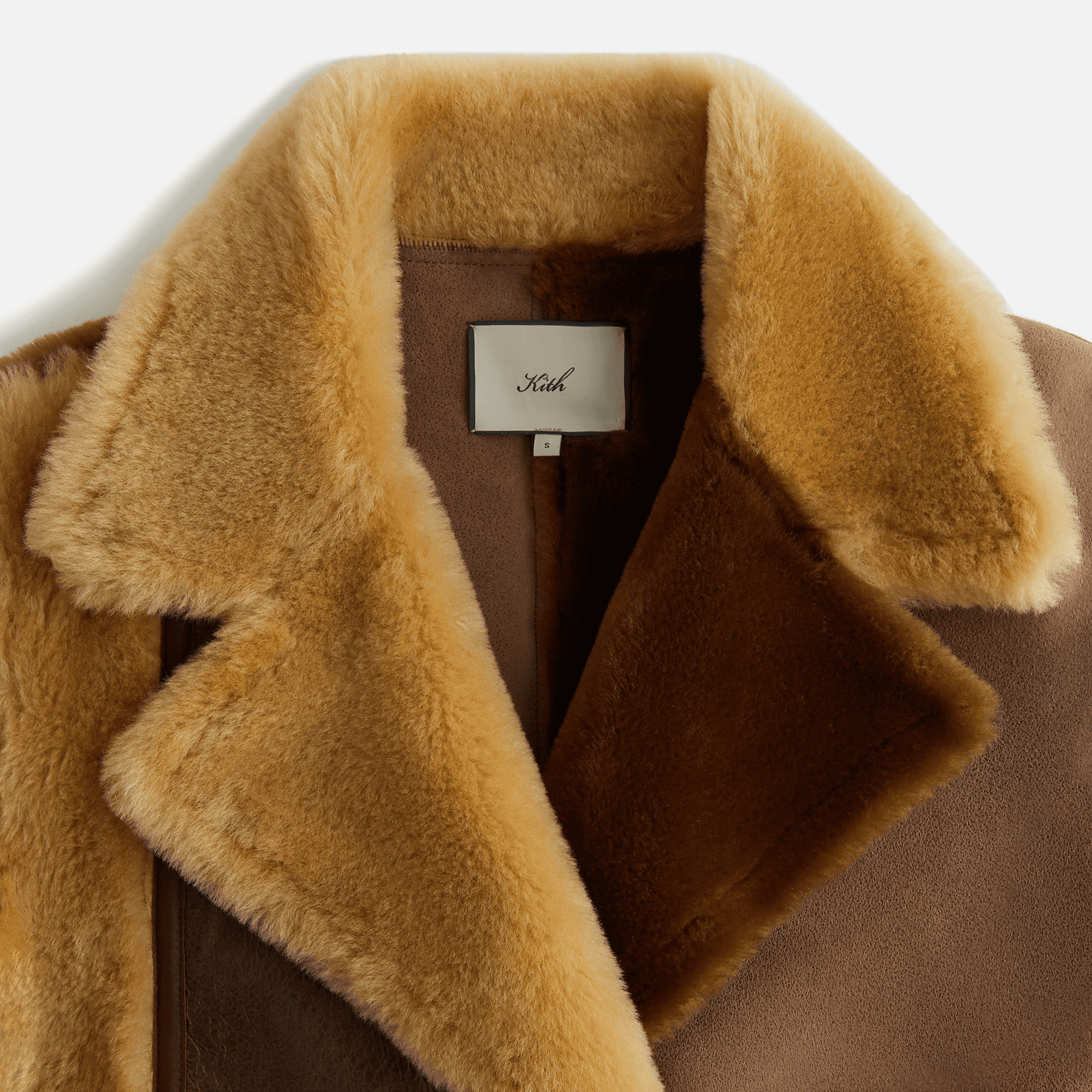 Kith Women Amis Patchwork Shearling Coat - Oxford — Image 5