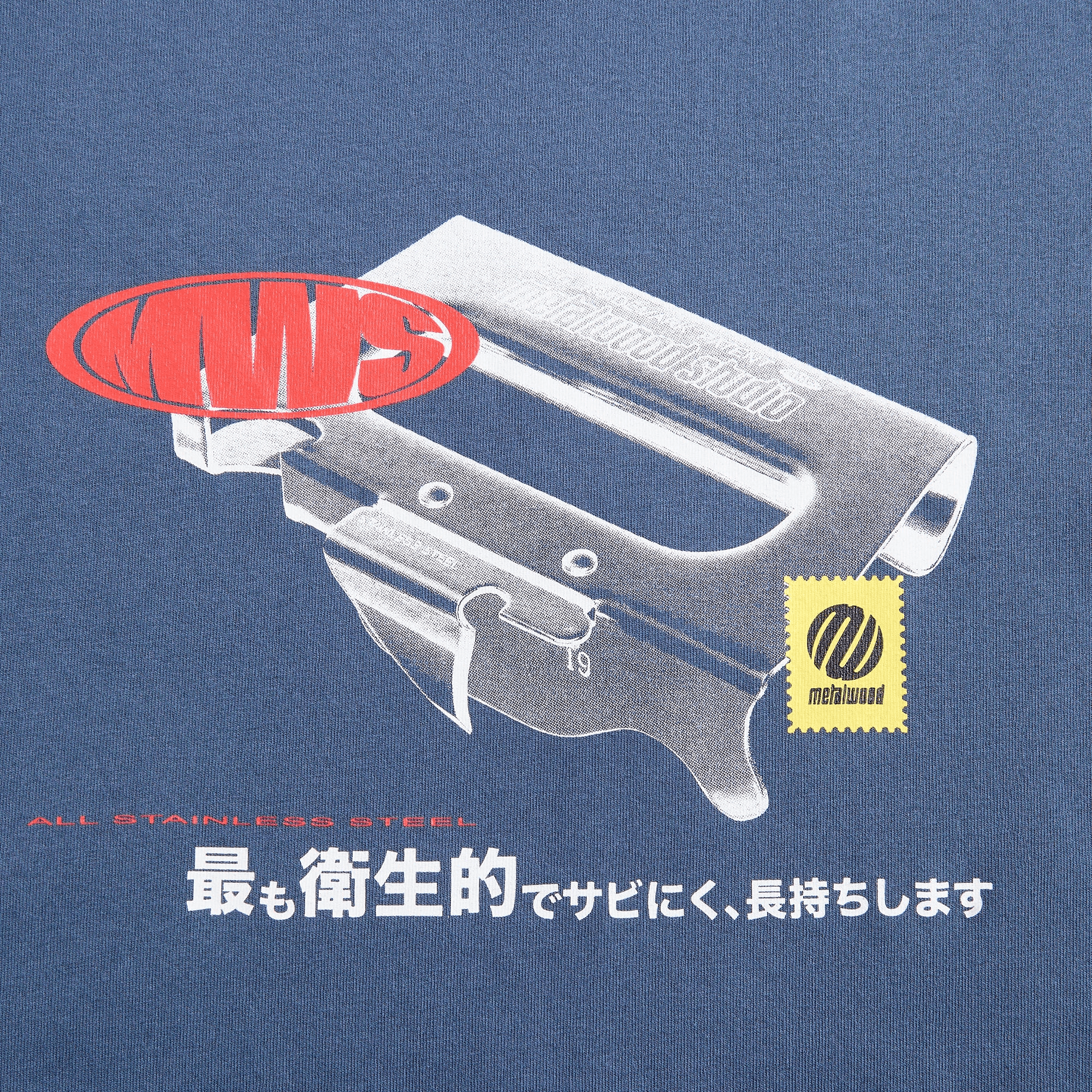 Metalwood Can Opener Long Sleeve Tee - Navy — Image 2