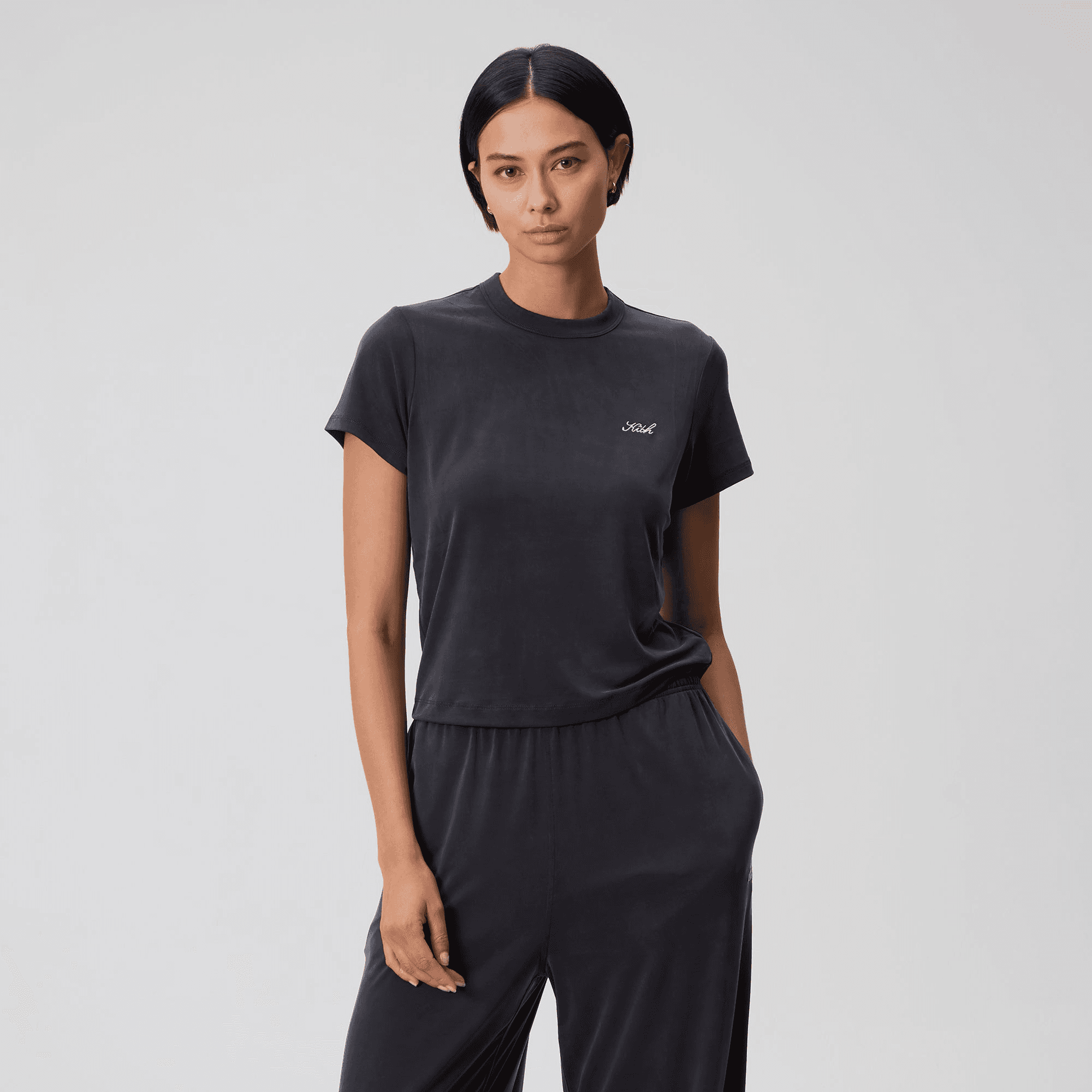 Kith Women Mulberry Vintage Cupro Tee - Black — Image 4