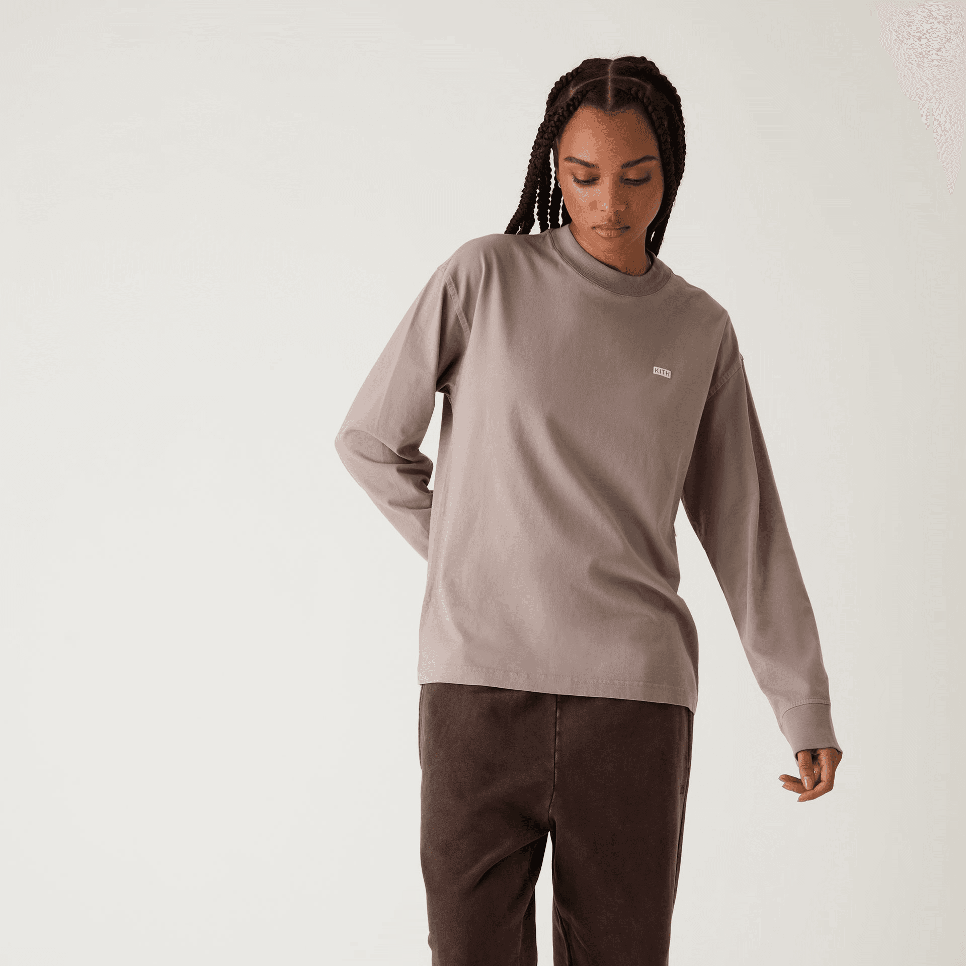 Kith Women Oversized Sonoma Sueded Long Sleeve - Quicksand — Image 4