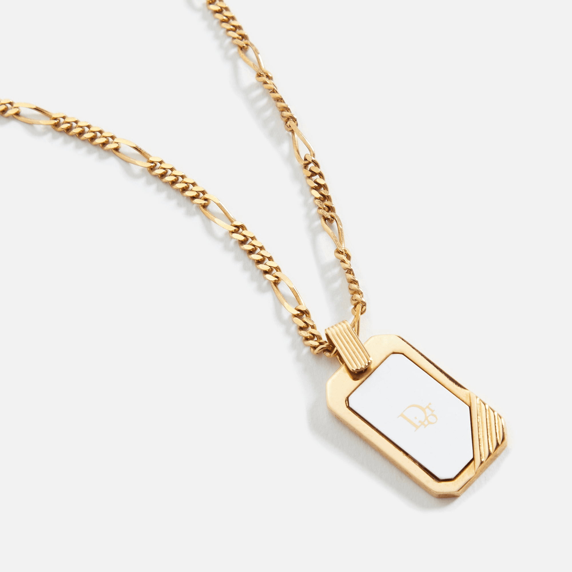 WGACA Dior Dog Tag Necklace - Gold — Image 2