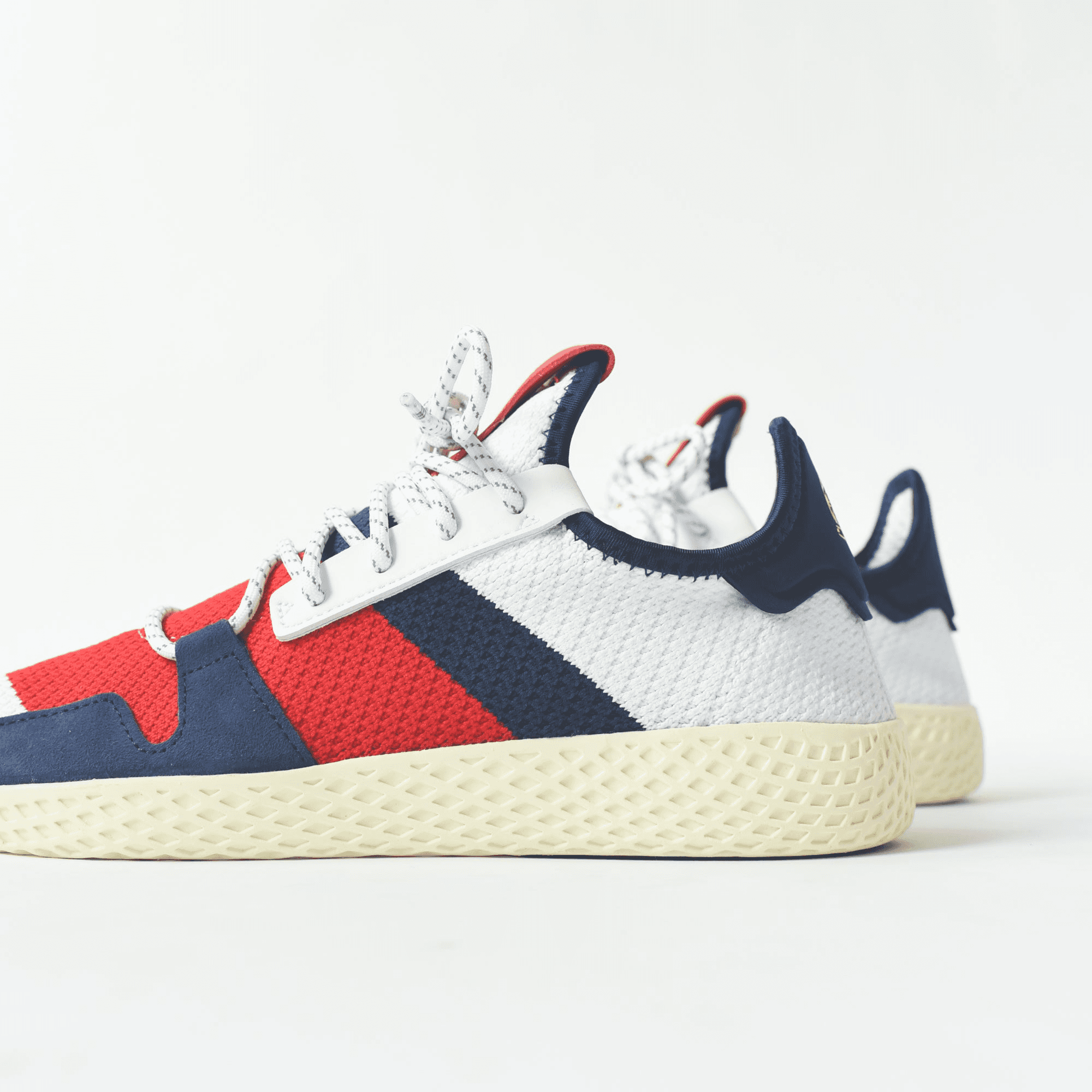 adidas Consortium x Pharrell Williams BBC Hu Tennis - White / Scarlet / Dark Blue — Image 2