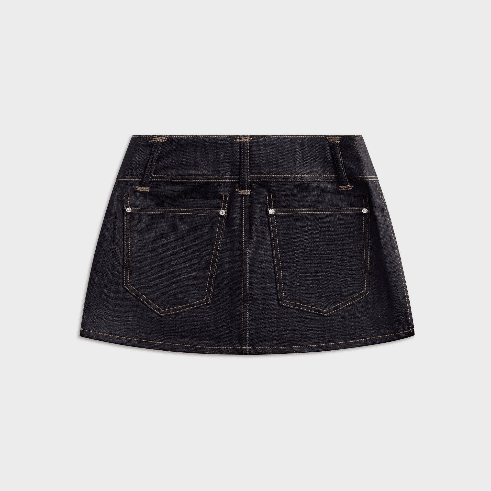 Veneda Carter Low Rise Micro Mini Skirt - Denim — Image 2