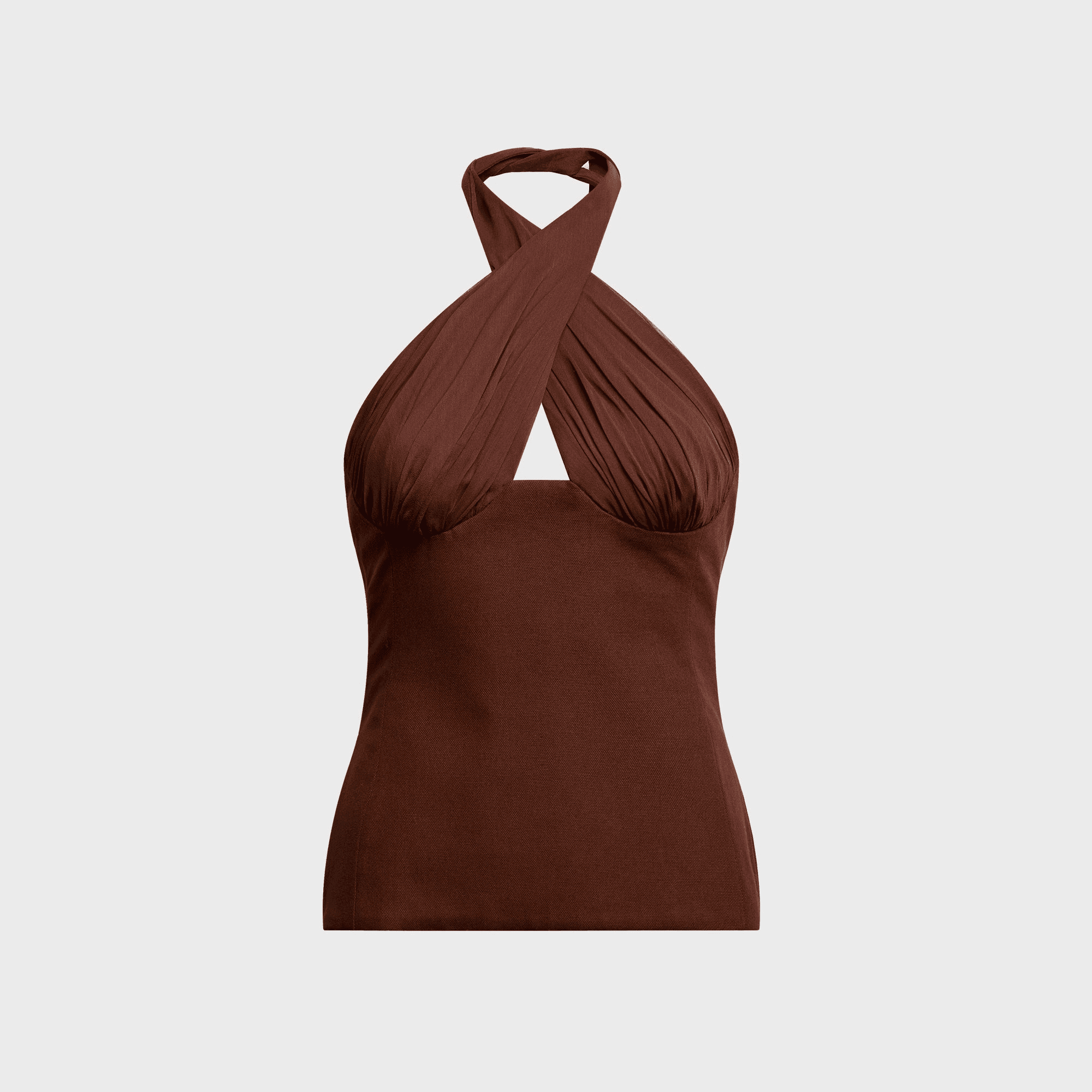 Tae Park Sculpted Halter Top - Brown - Image 1