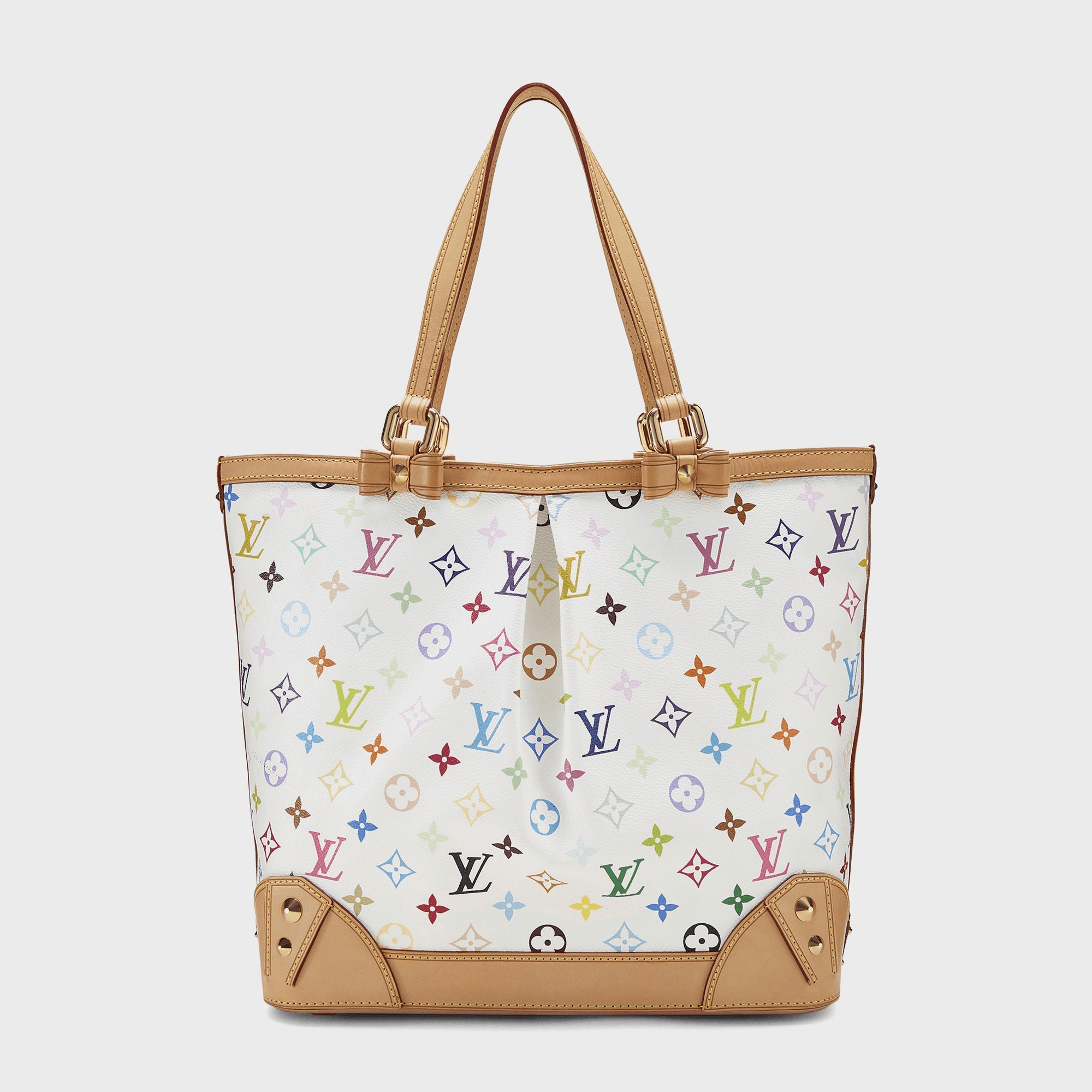 WGACA White Monogram Multicolore Sharleen MM Bag - White
