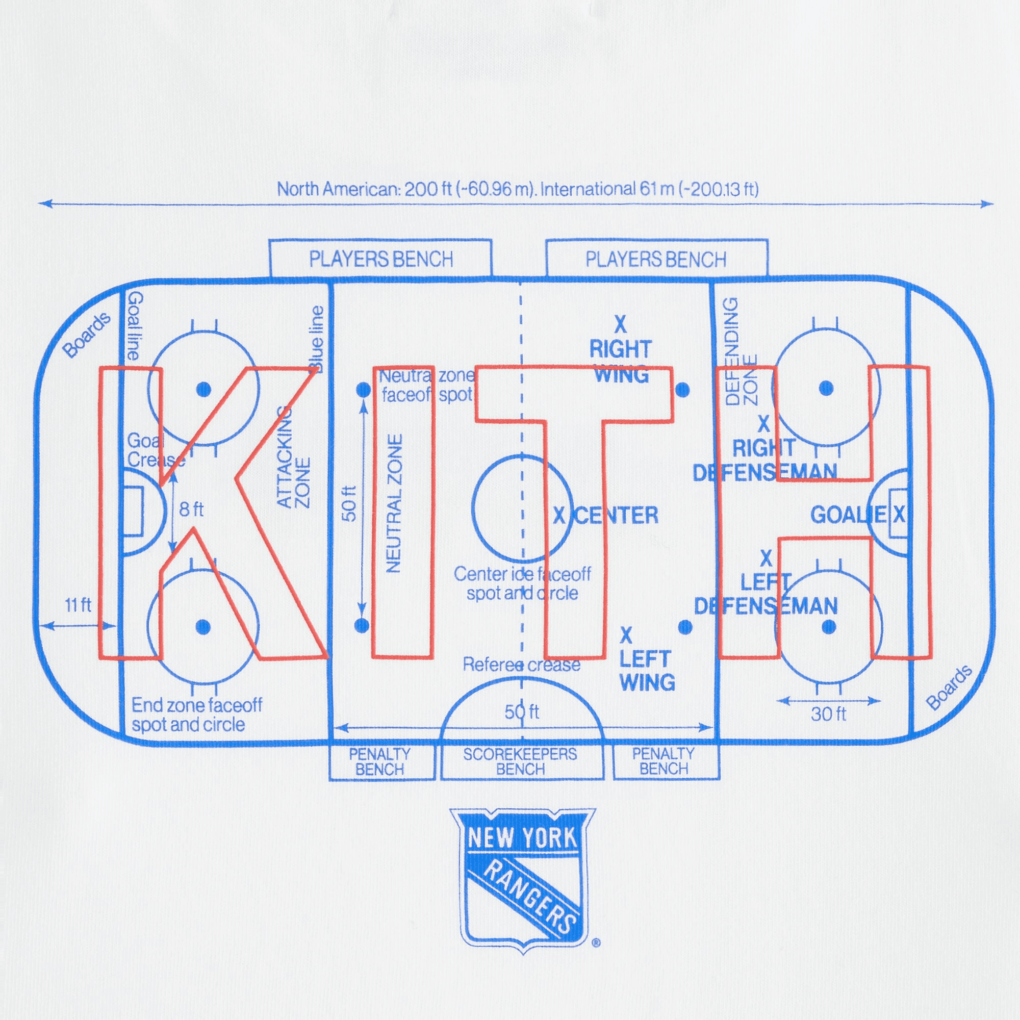 Kith Kids for the New York Rangers Hat Trick Rink Tee - White — Image 3