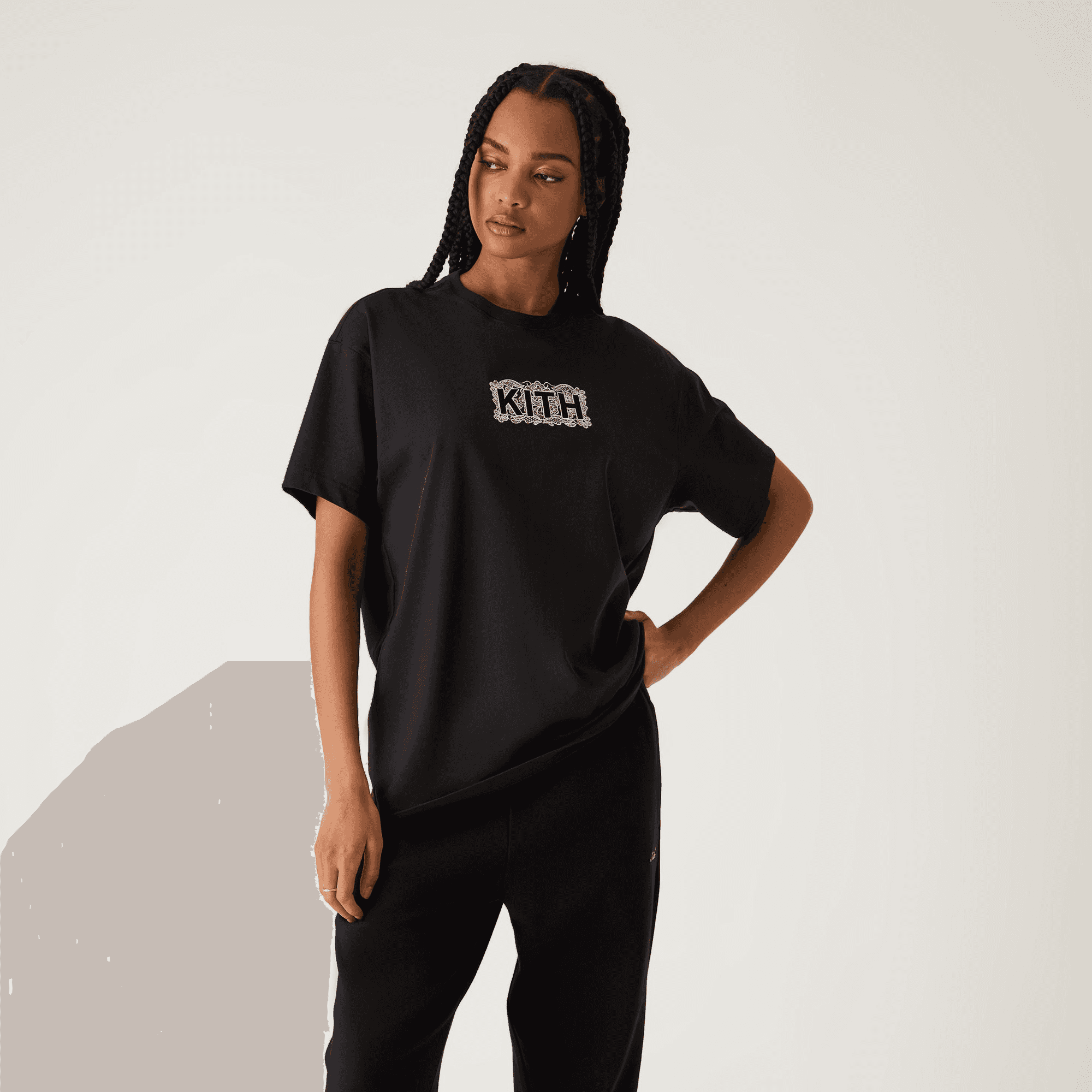 Kith Women Floral Lace Vintage Tee - Black — Image 4