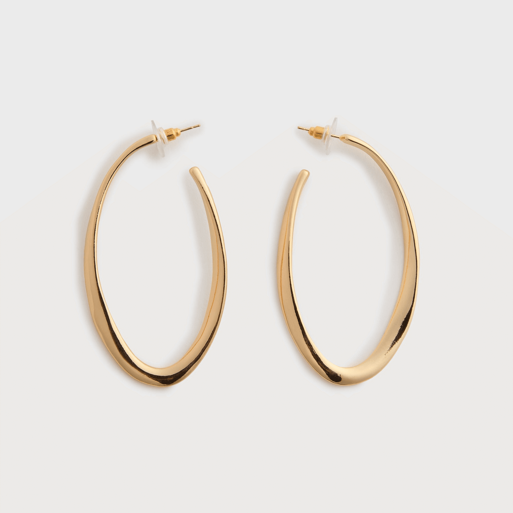 HONEY HALO Iza Sculpted Open Oval Hoop Earrings - Gold - Image 1