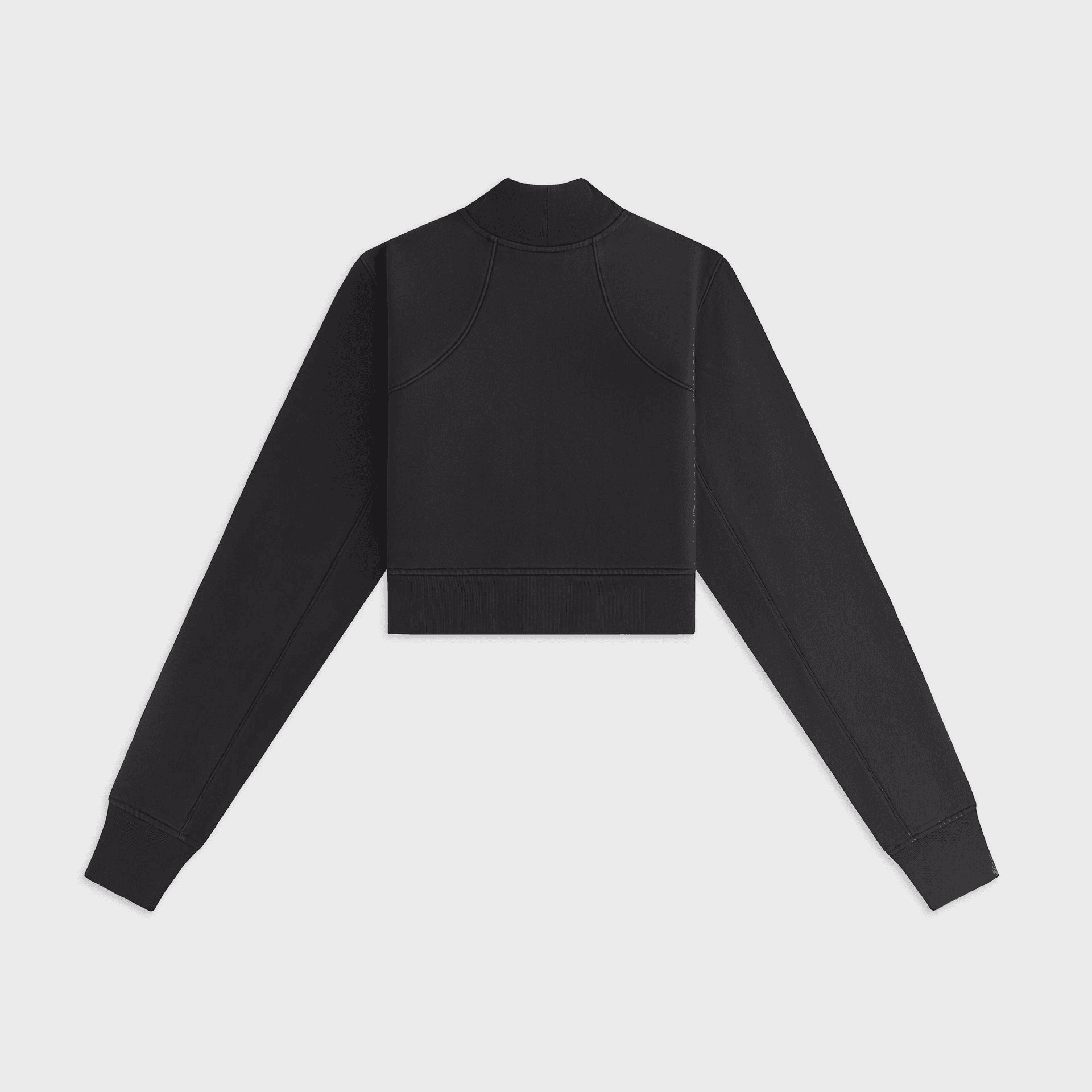 Kith Women Davin Cropped Fleece Track Zip - Black — Image 6
