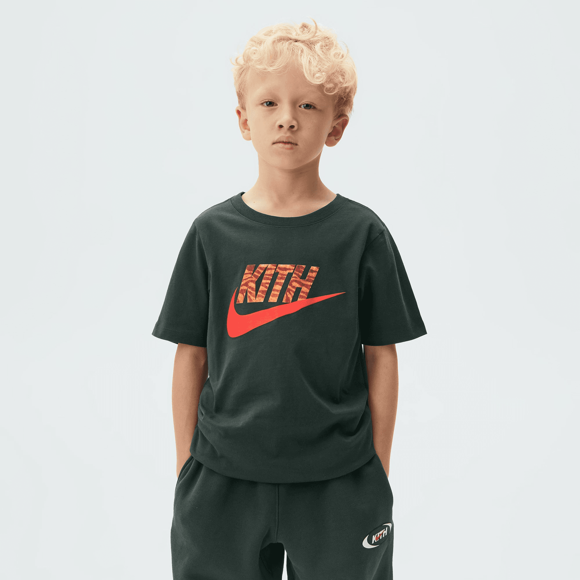 Kith Kids for Nike Tiger Tee - Black Spruce — Image 4